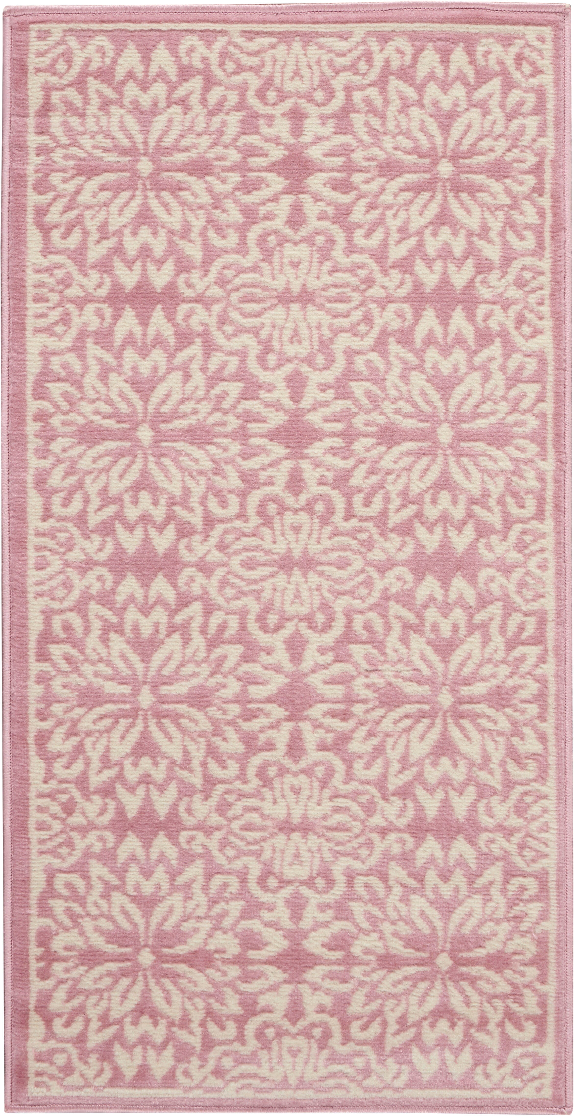 Nourison Home Nourison Jubilant 2' x 4' Ivory/Pink Farmhouse Indoor Rug, Ivory/Pink, large