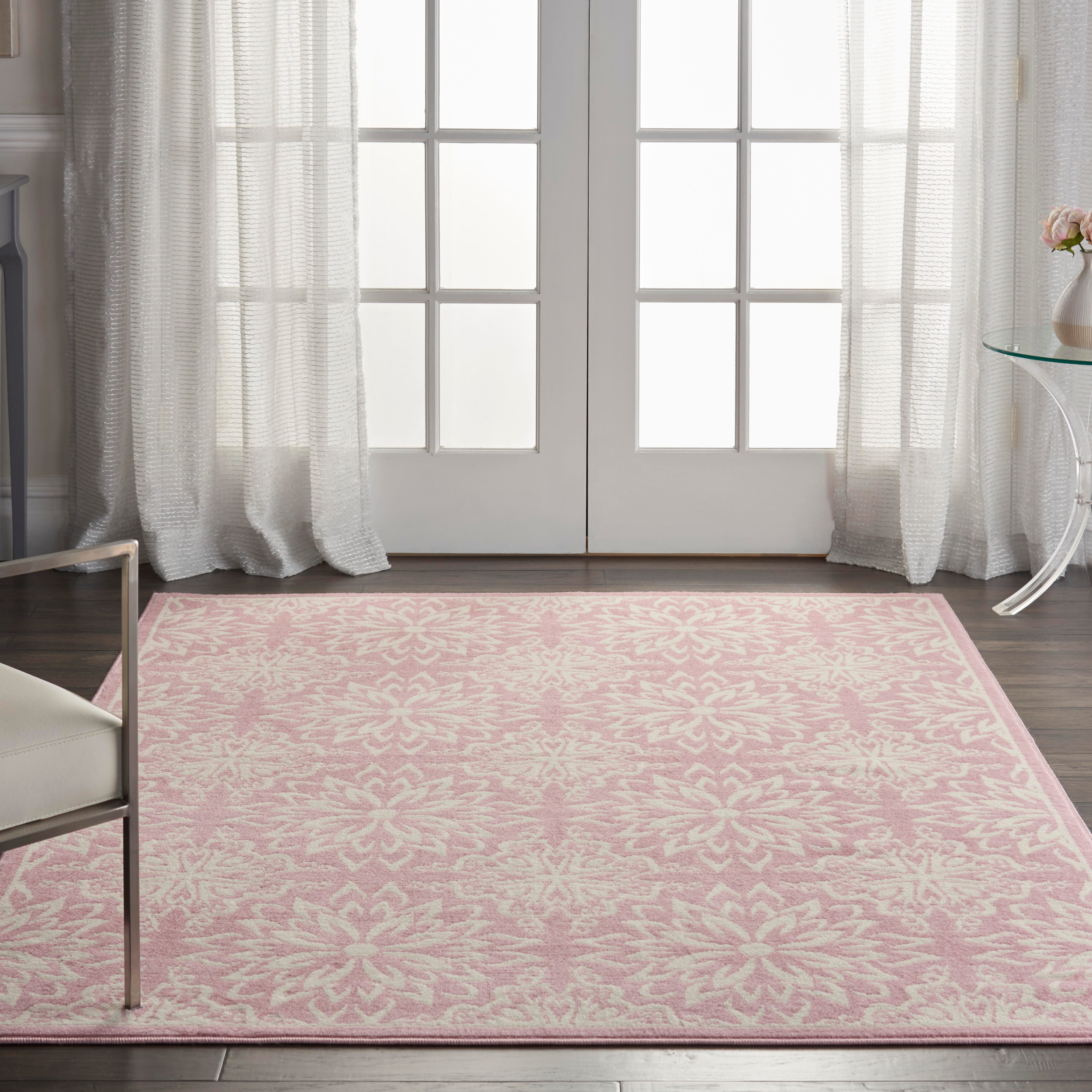 Nourison Home Nourison Jubilant 4' x 6' Ivory/Pink Farmhouse Indoor Rug, Ivory/Pink, rollover