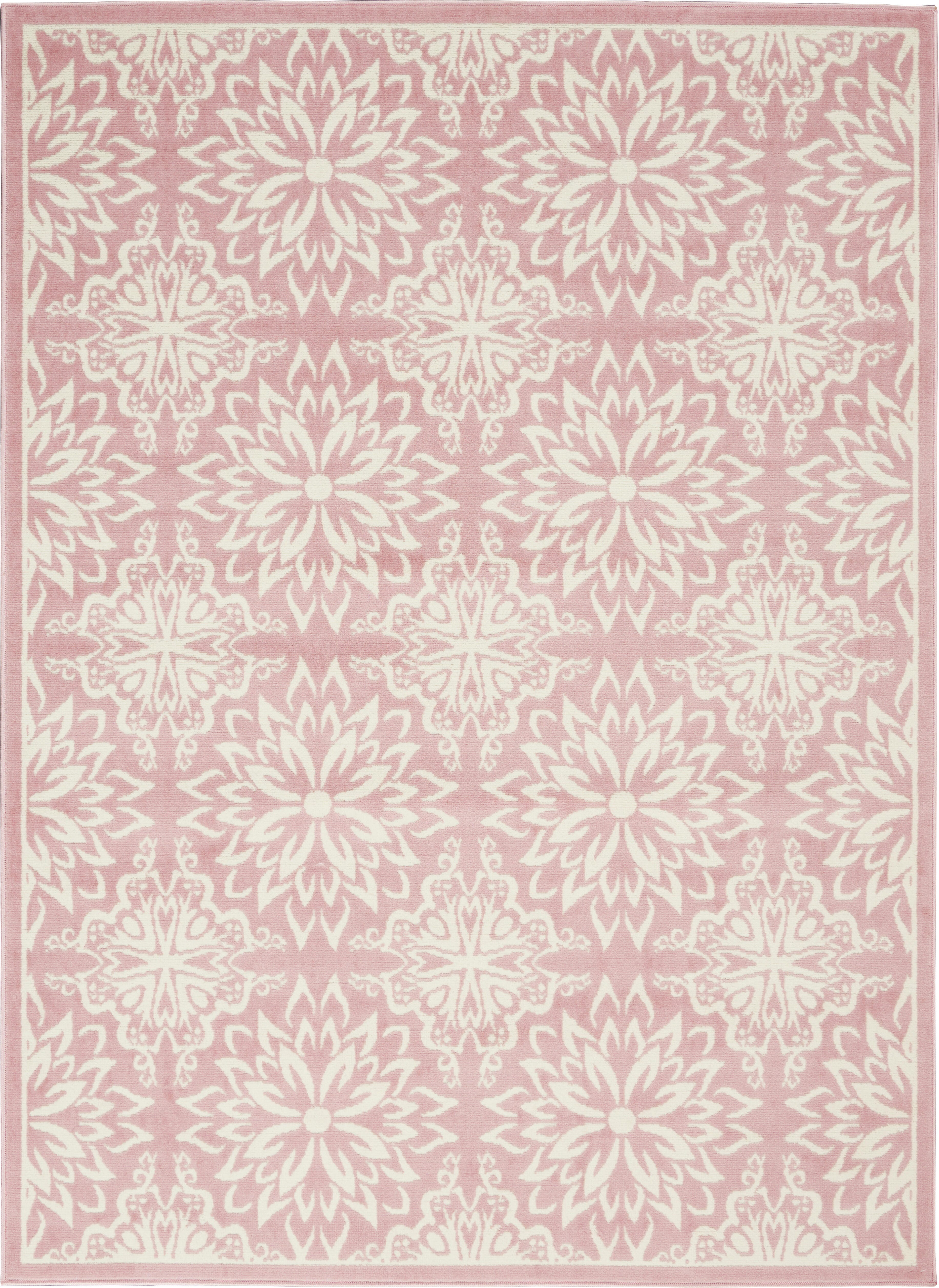 Nourison Home Nourison Jubilant 5'3" x 7'3" Ivory/Pink Farmhouse Indoor Rug, Ivory/Pink, large