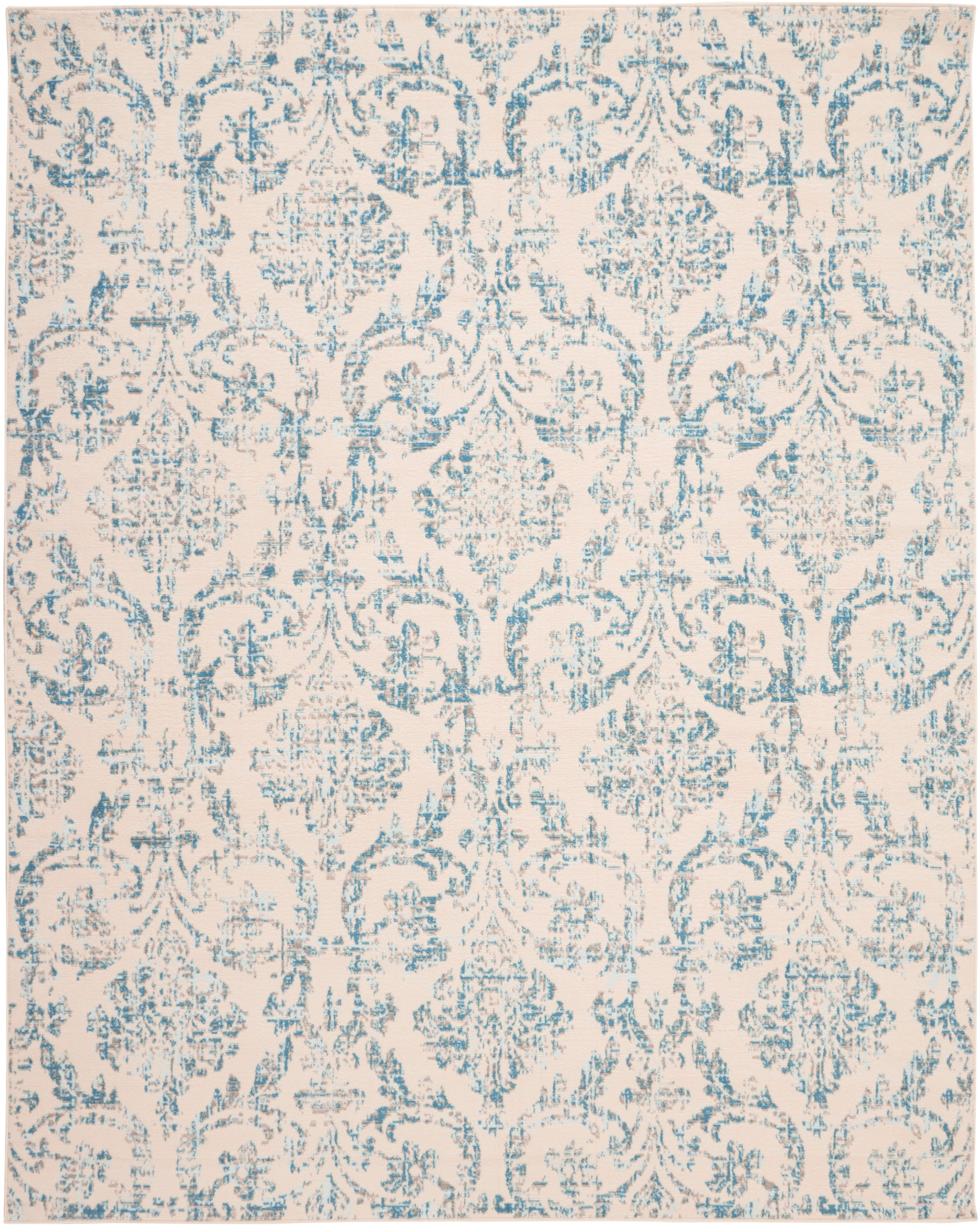Nourison Home Nourison Jubilant 7' x 10' Ivory/Blue Vintage Indoor Rug, Ivory Blue, large