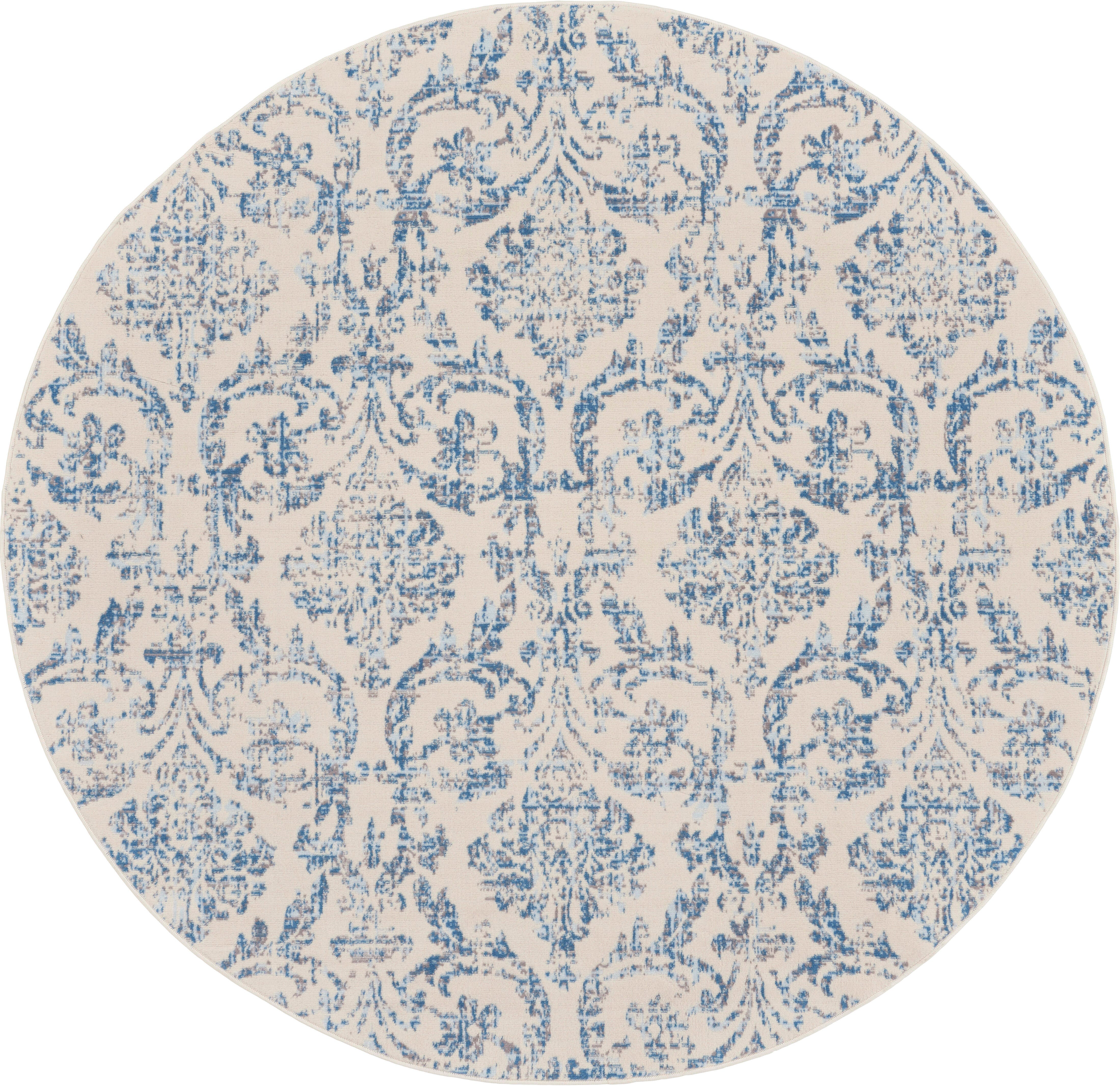 Nourison Home Nourison Jubilant 8' x round Ivory/Blue Vintage Indoor Rug, Ivory Blue, large