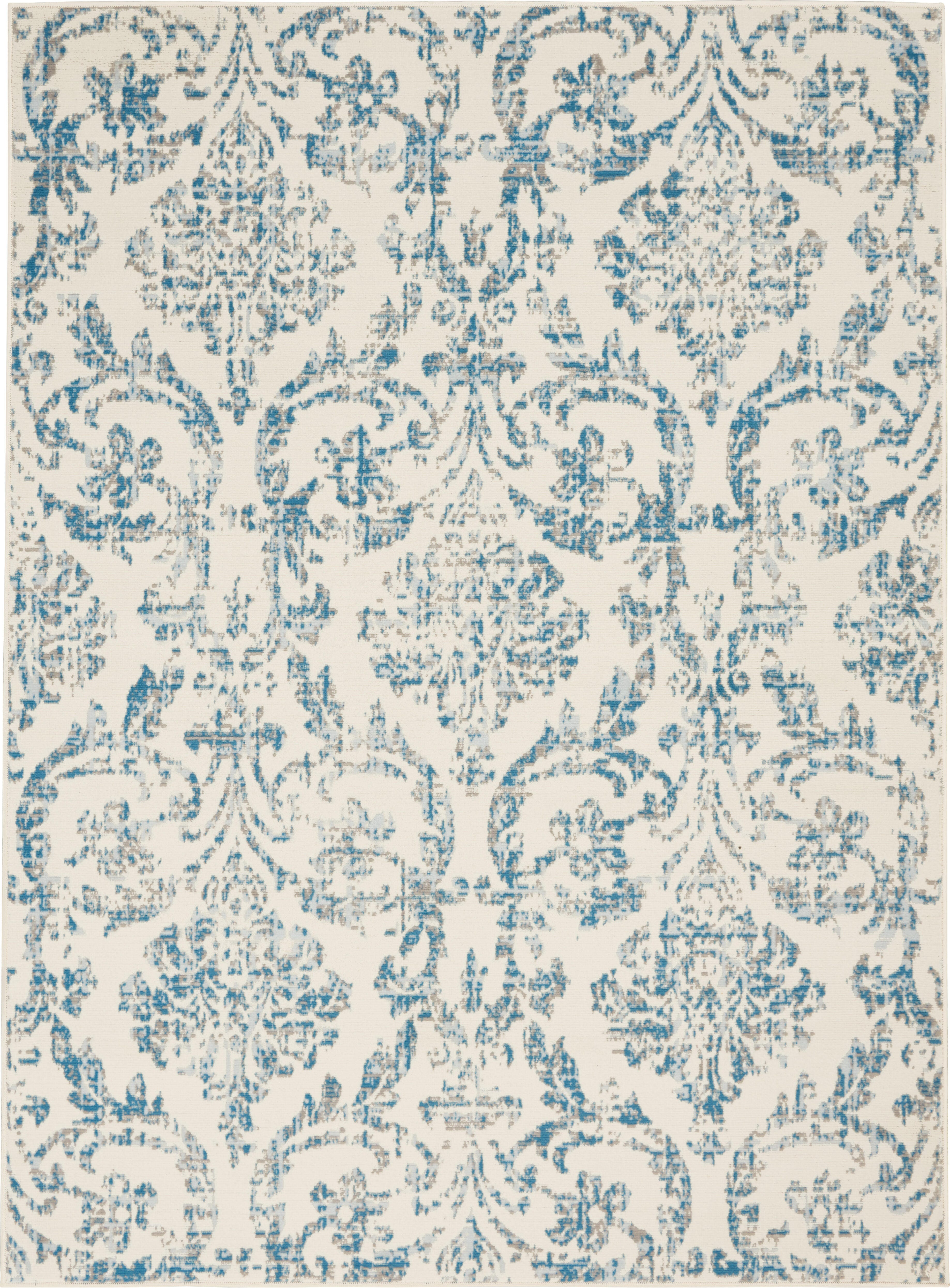 Nourison Home Nourison Jubilant 4' x 6' Ivory/Blue Vintage Indoor Rug, Ivory/Blue, large