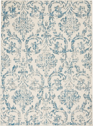 Nourison Home Nourison Jubilant 5'3" x 7'3" Ivory/Blue Vintage Indoor Rug, Ivory/Blue, large
