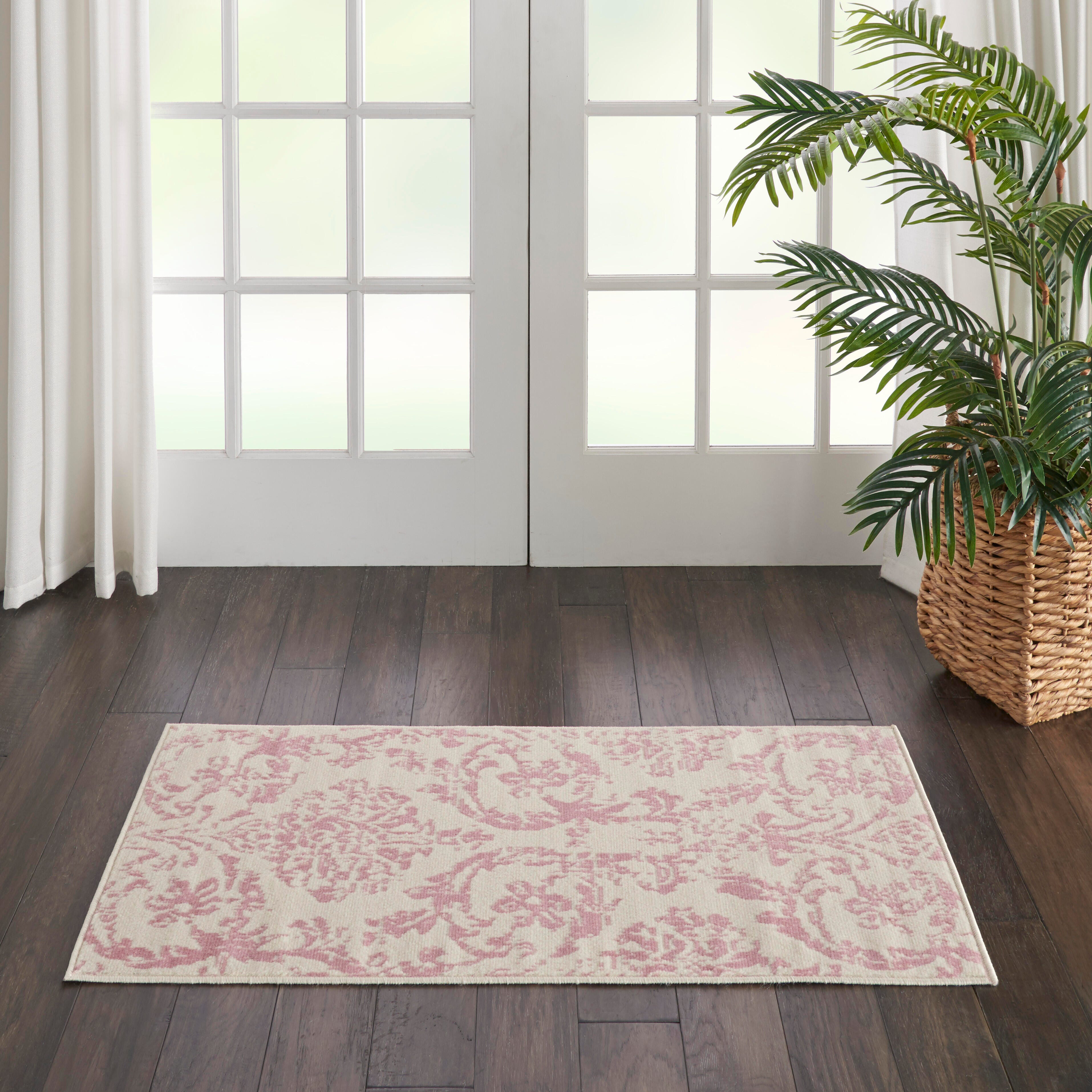 Nourison Home Nourison Jubilant 2' x 4' Ivory/Pink Vintage Indoor Rug, Ivory/Pink, rollover