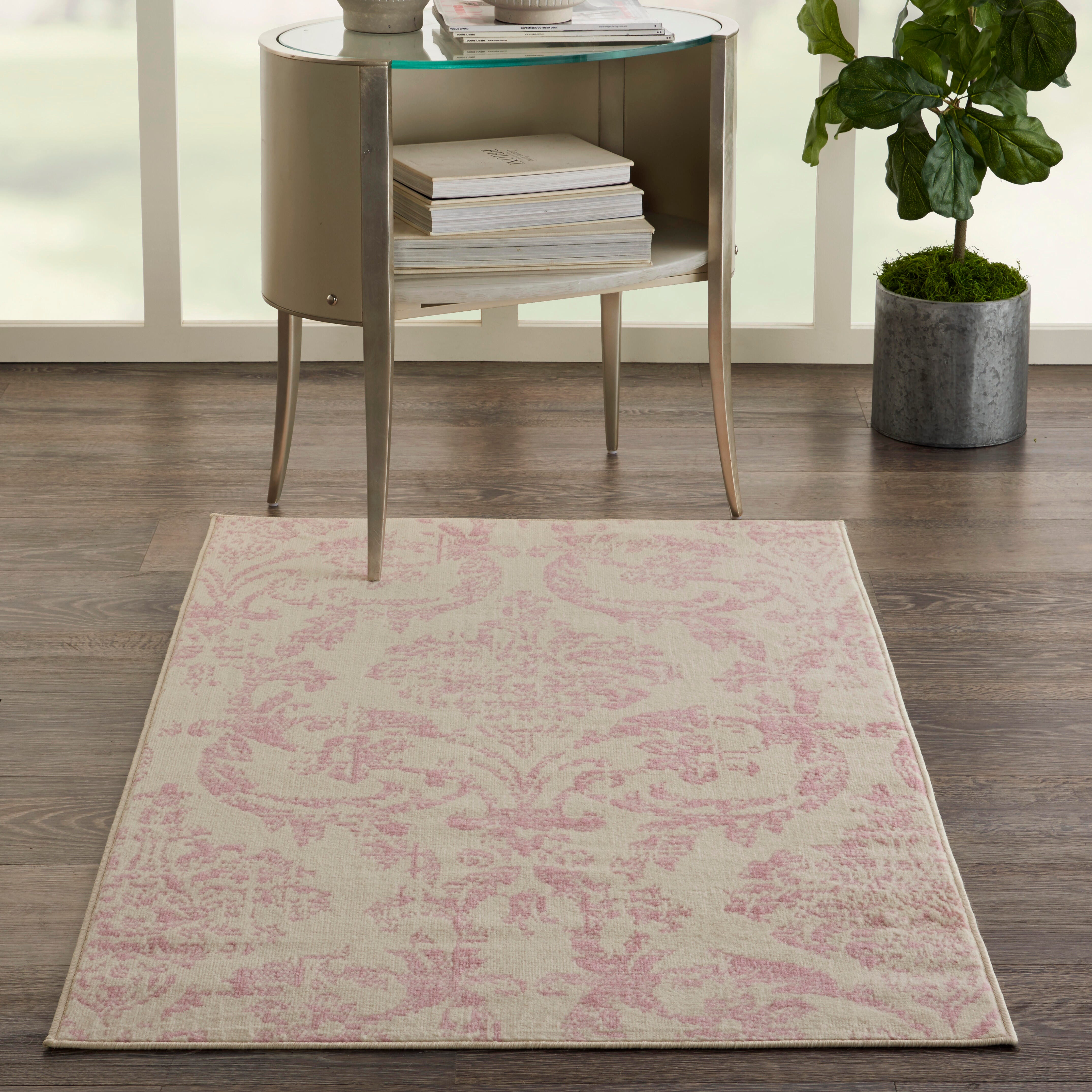 Nourison Home Nourison Jubilant 3' x 5' Ivory/Pink Vintage Indoor Rug, Ivory/Pink, rollover