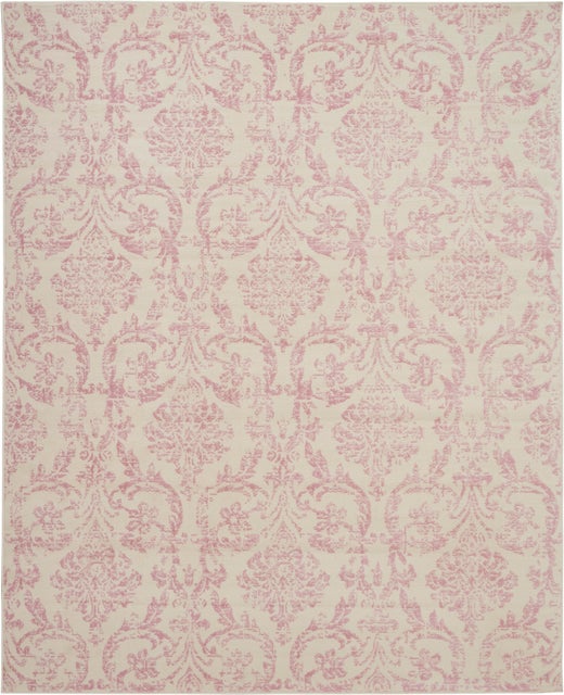 Nourison Home Jubilant 7'10" x 9'10" Ivory/Pink Vintage Indoor Rug, Ivory/Pink