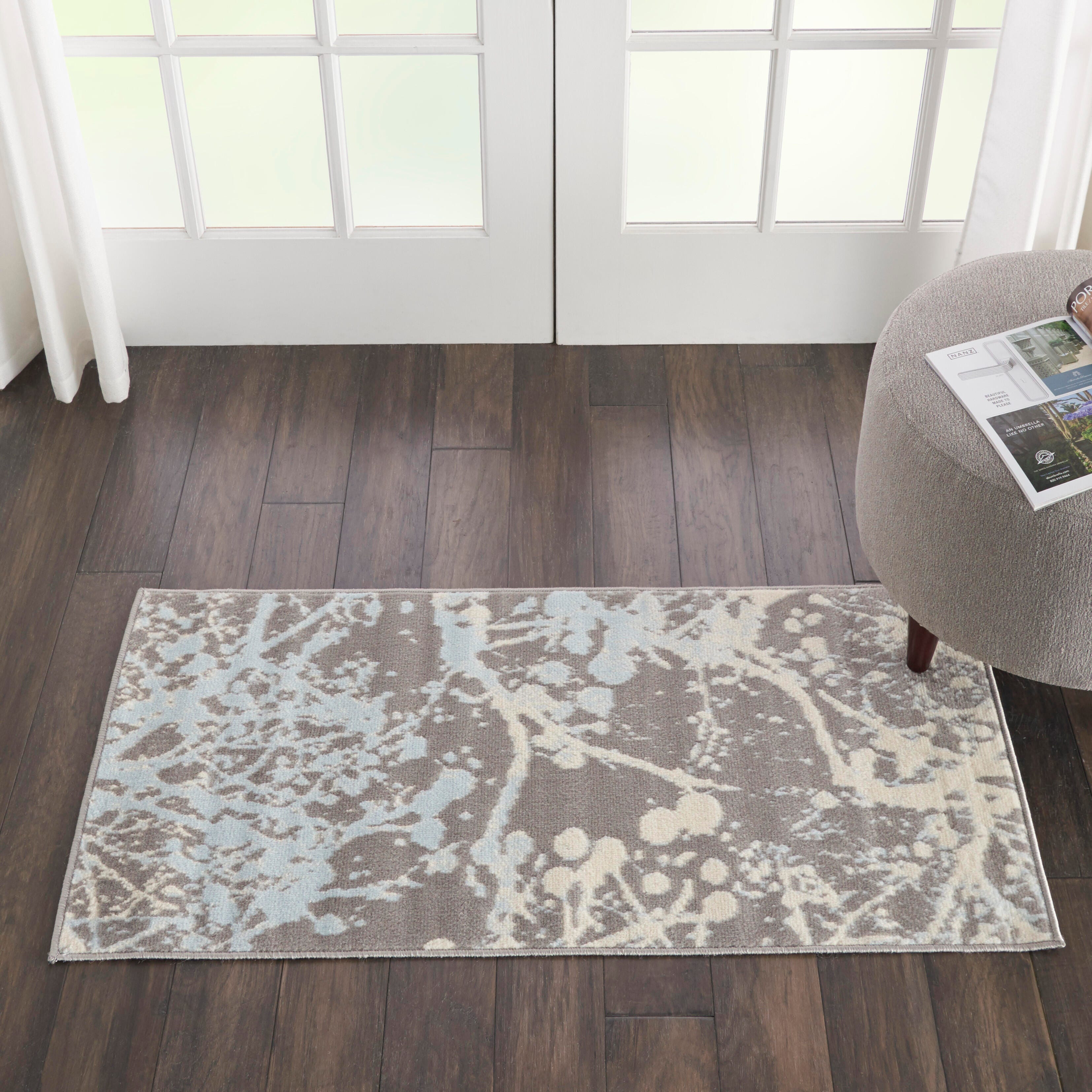 Nourison Home Nourison Jubilant 2' x 4' Grey Modern Indoor Rug, Gray, large