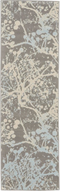 Nourison Home Jubilant 2'3" x 7'3" Grey Modern Indoor Rug, Gray