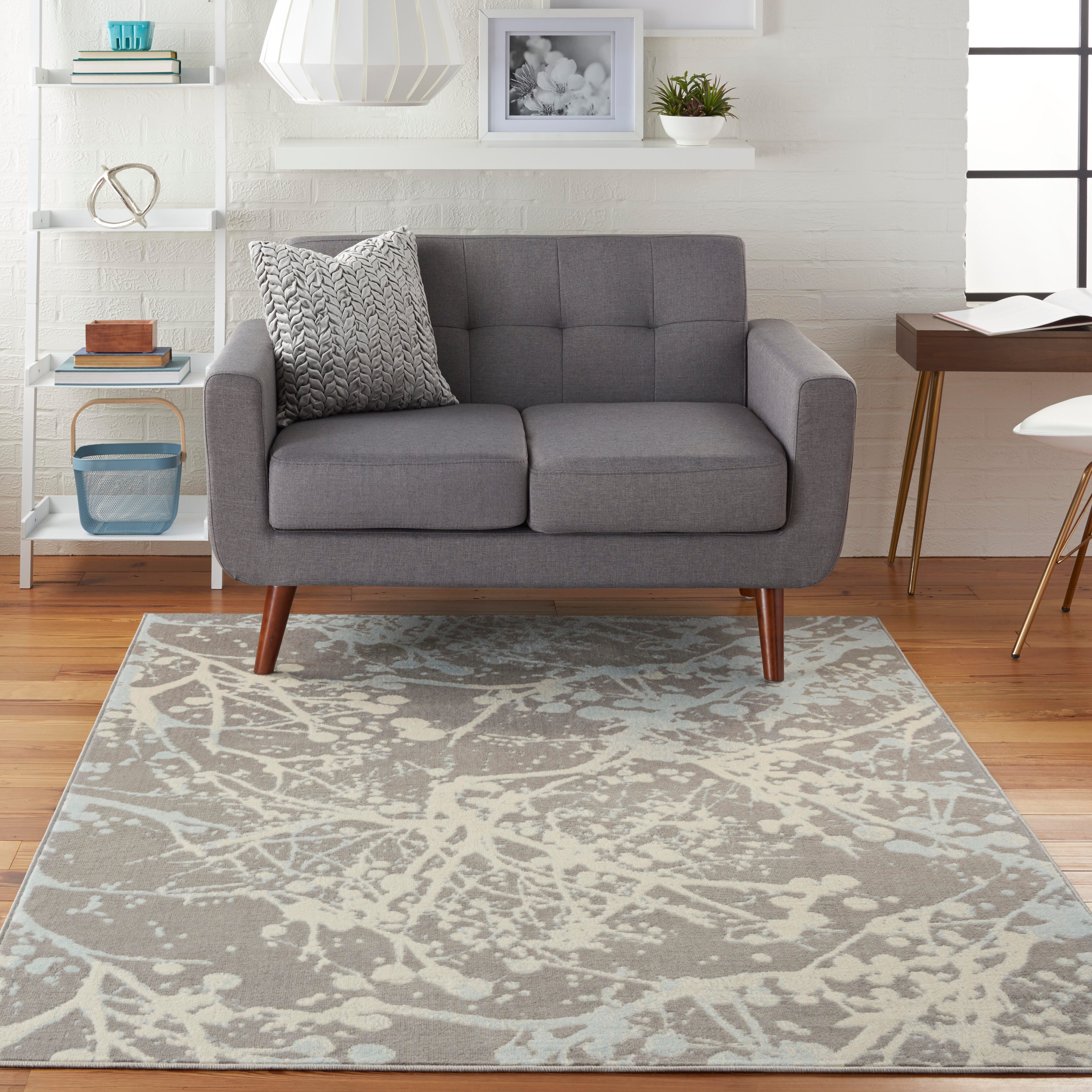 Nourison Nourison Jubilant 4' x 6' Grey Modern Indoor Rug, Gray, rollover