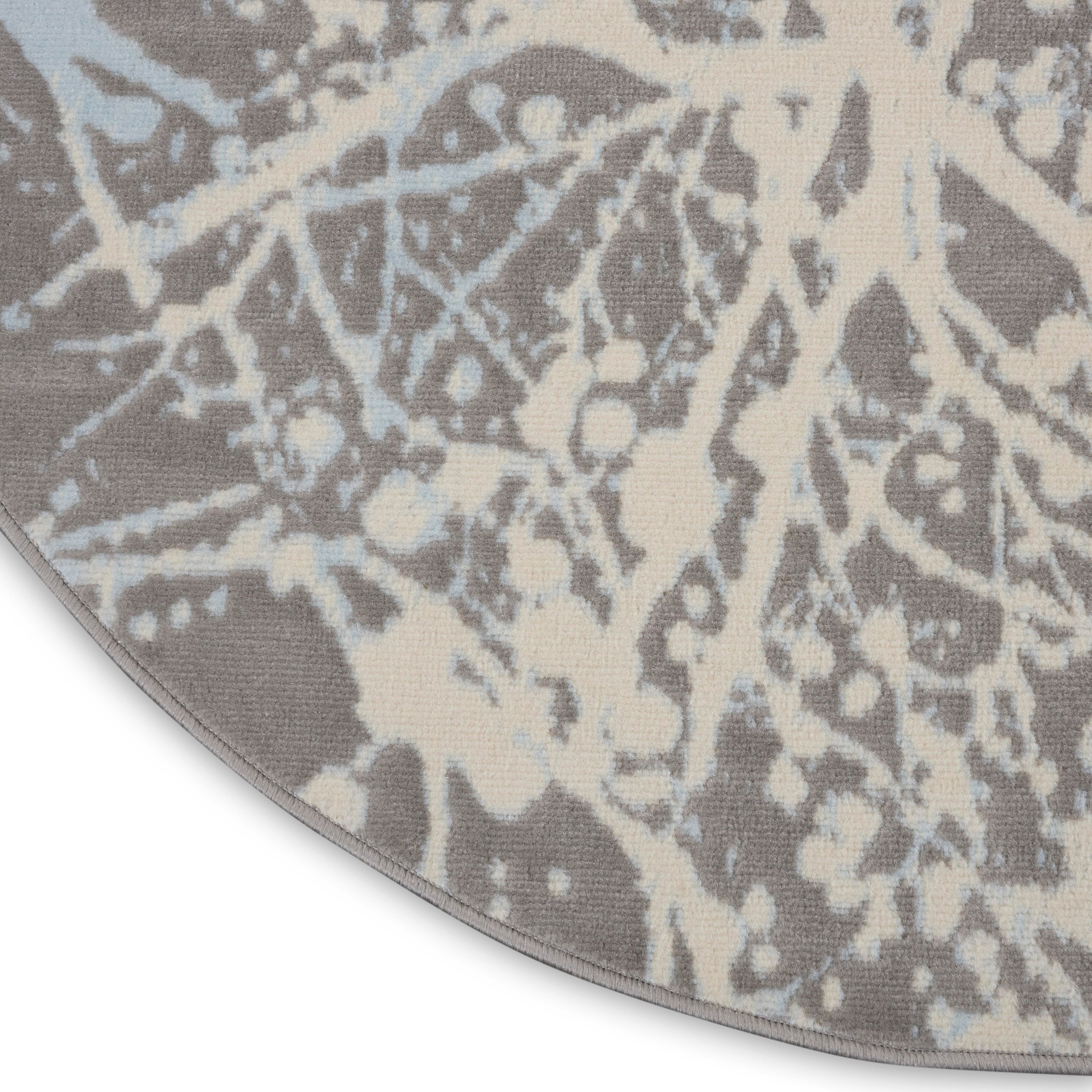 Nourison Home Nourison Jubilant 5'3" x ROUND Grey Modern Indoor Rug, Gray, large