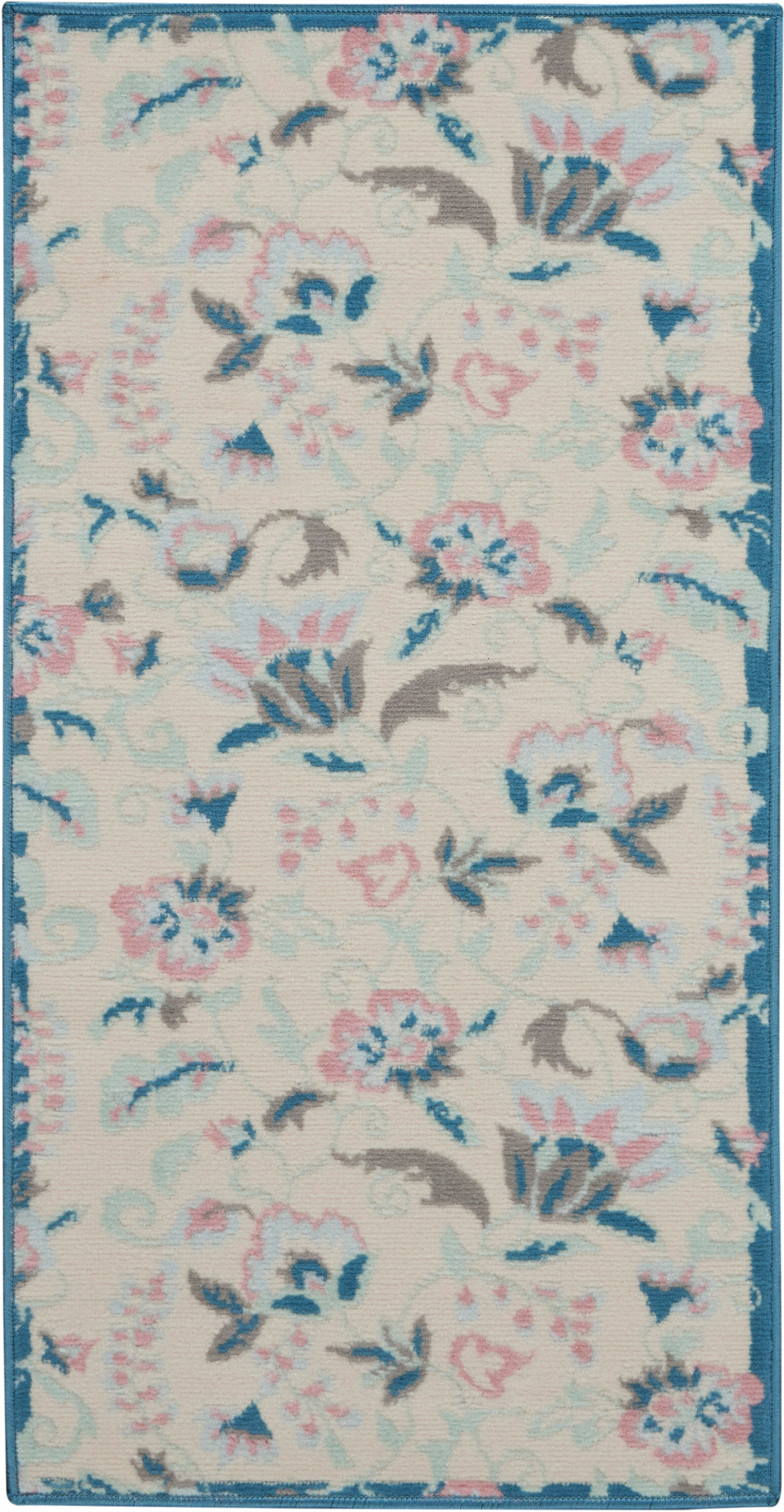 Nourison Nourison Jubilant 2' x 4' Ivory/Multicolor Farmhouse Indoor Rug, Ivory/Multi, large