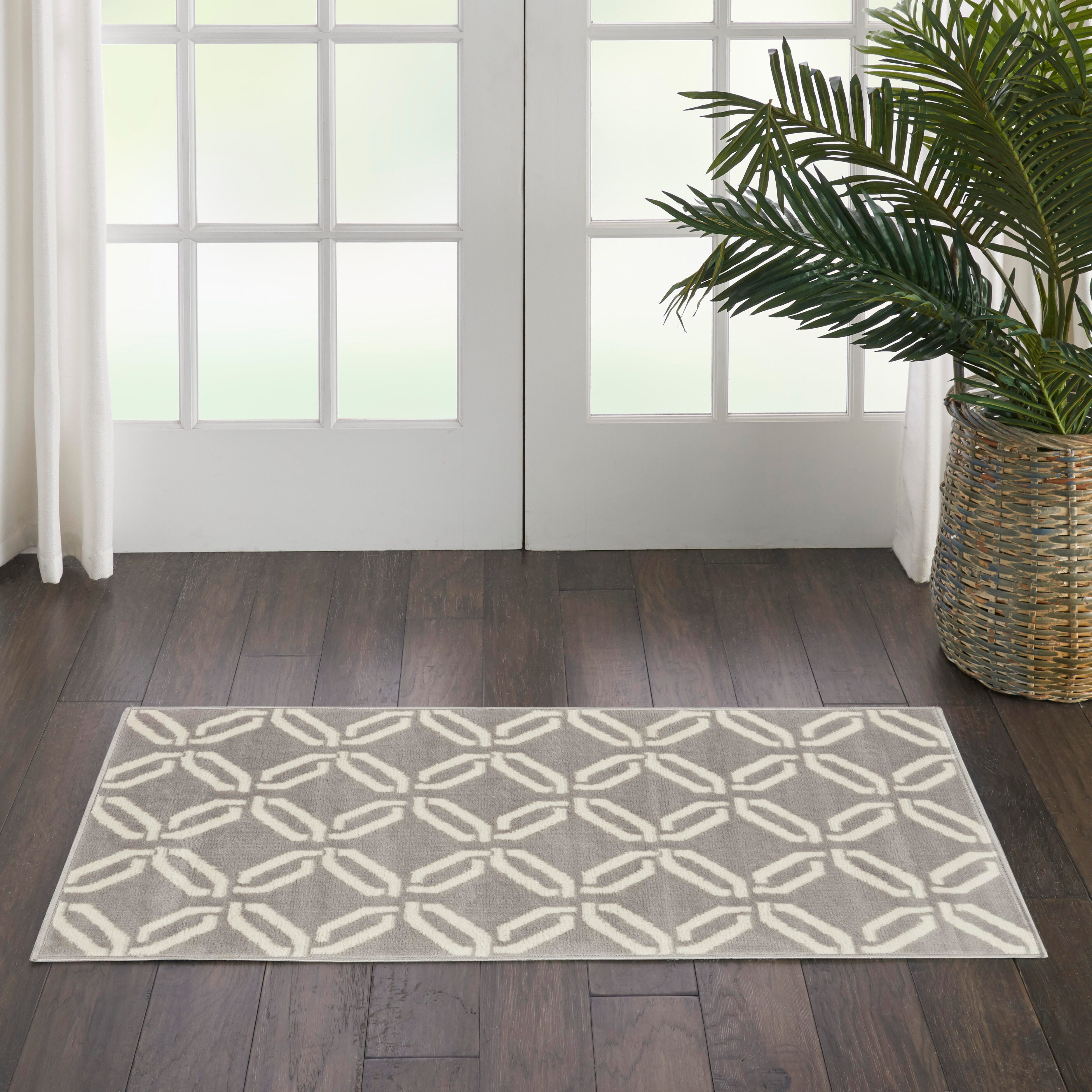 Nourison Nourison Jubilant 2' x 4' Grey Contemporary Indoor Rug, Gray, rollover