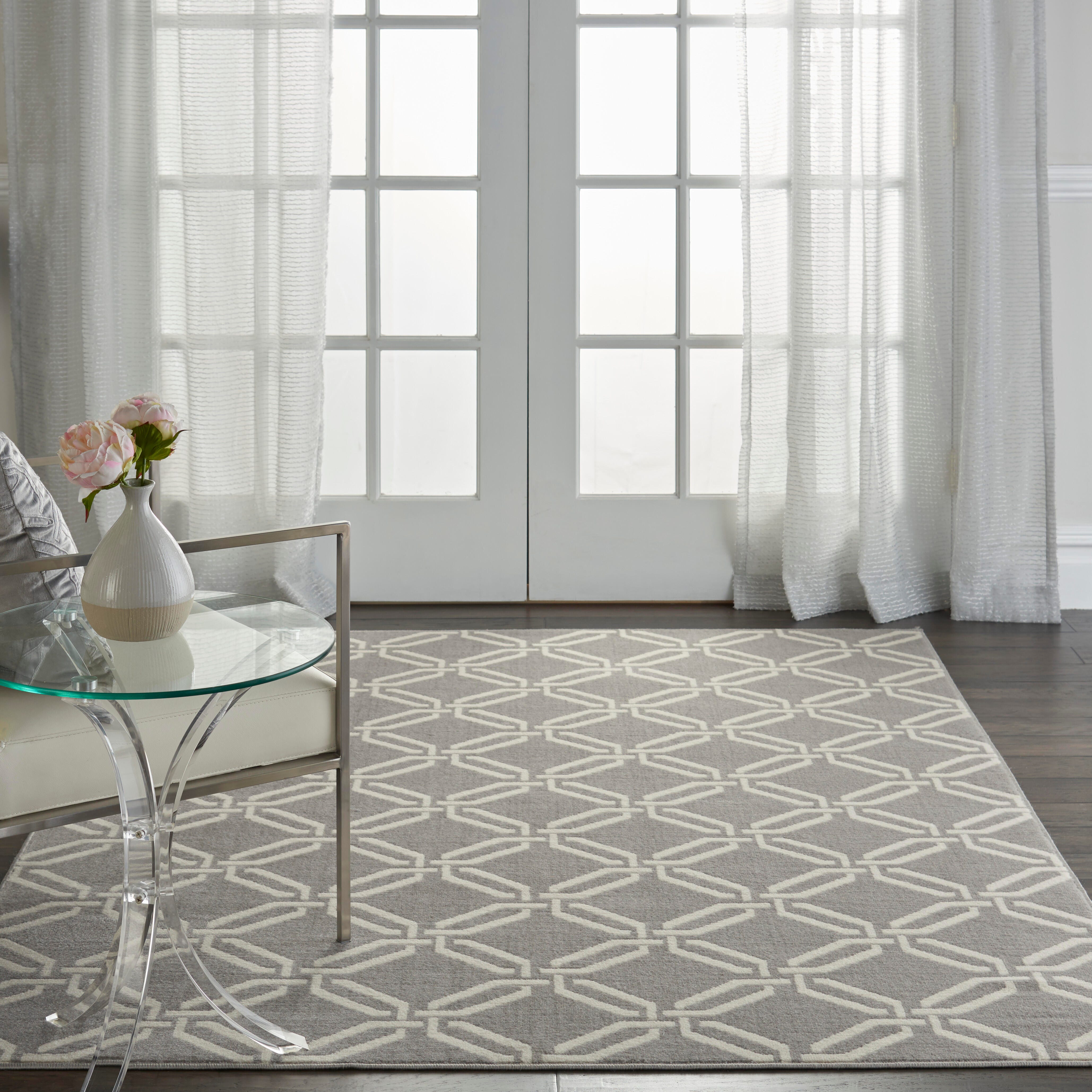 Nourison Nourison Jubilant 4' x 6' Grey Contemporary Indoor Rug, Gray, rollover