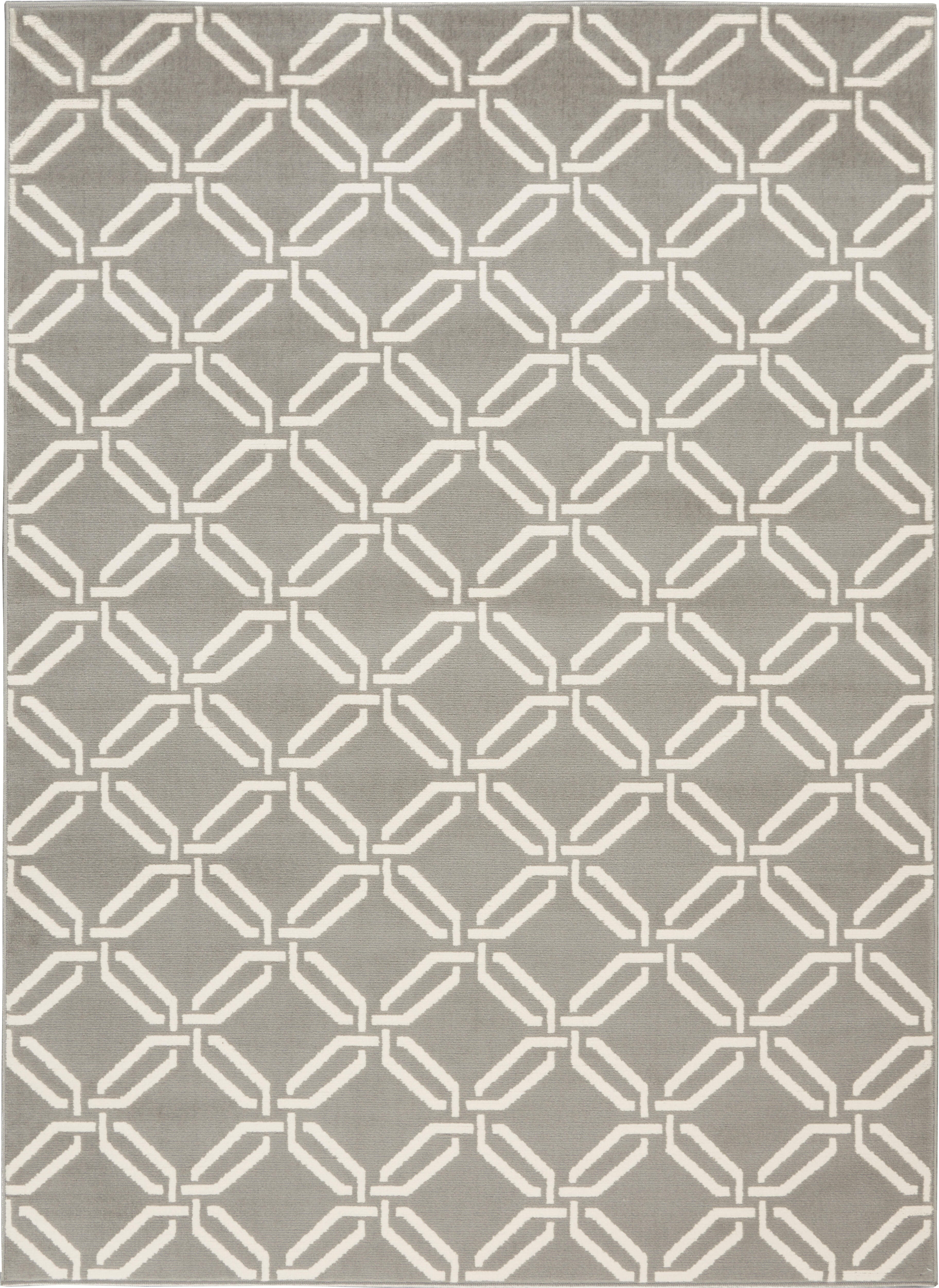 Nourison Nourison Jubilant 4' x 6' Grey Contemporary Indoor Rug, Gray, large