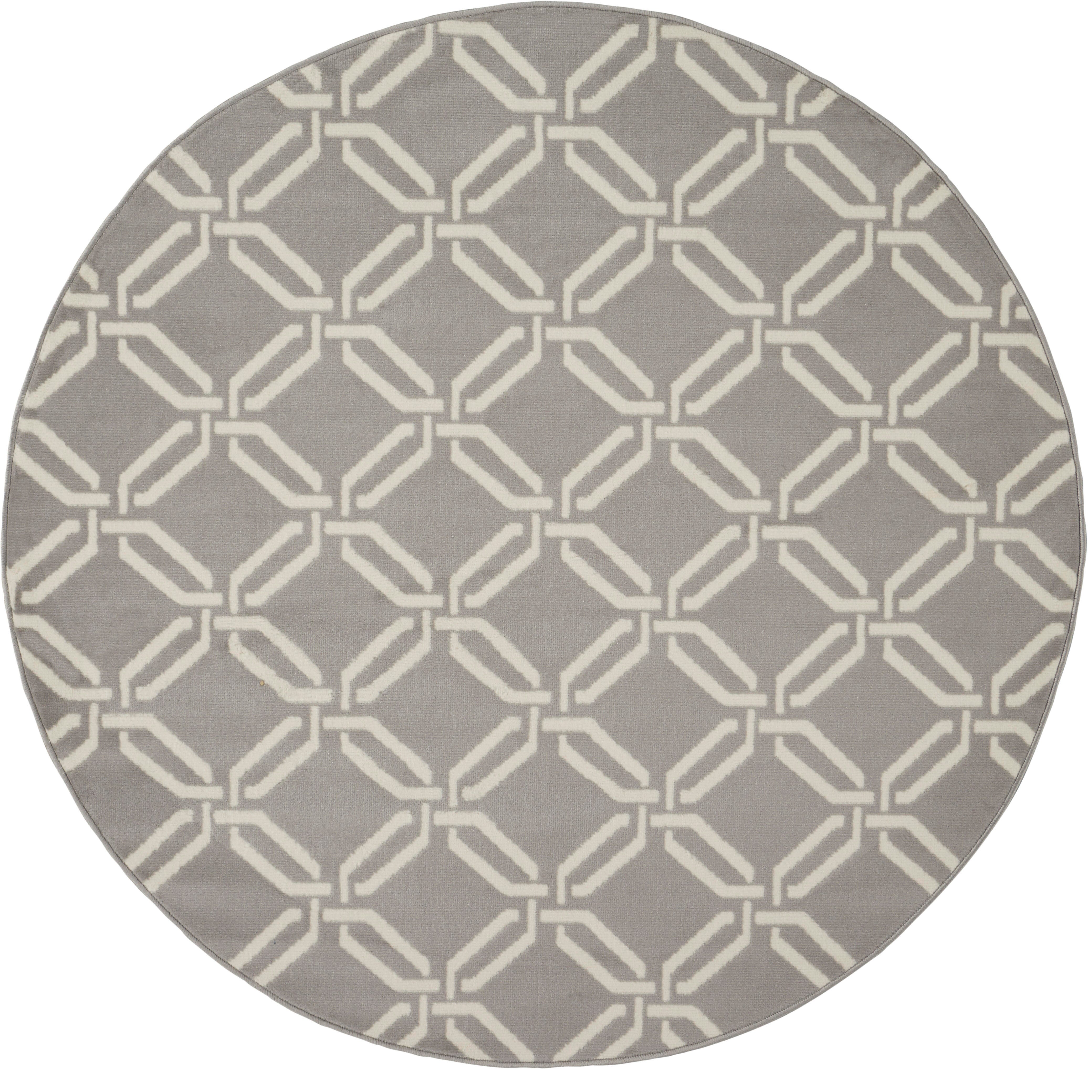 Nourison Nourison Jubilant 5'3" x ROUND Grey Contemporary Indoor Rug, Gray, large