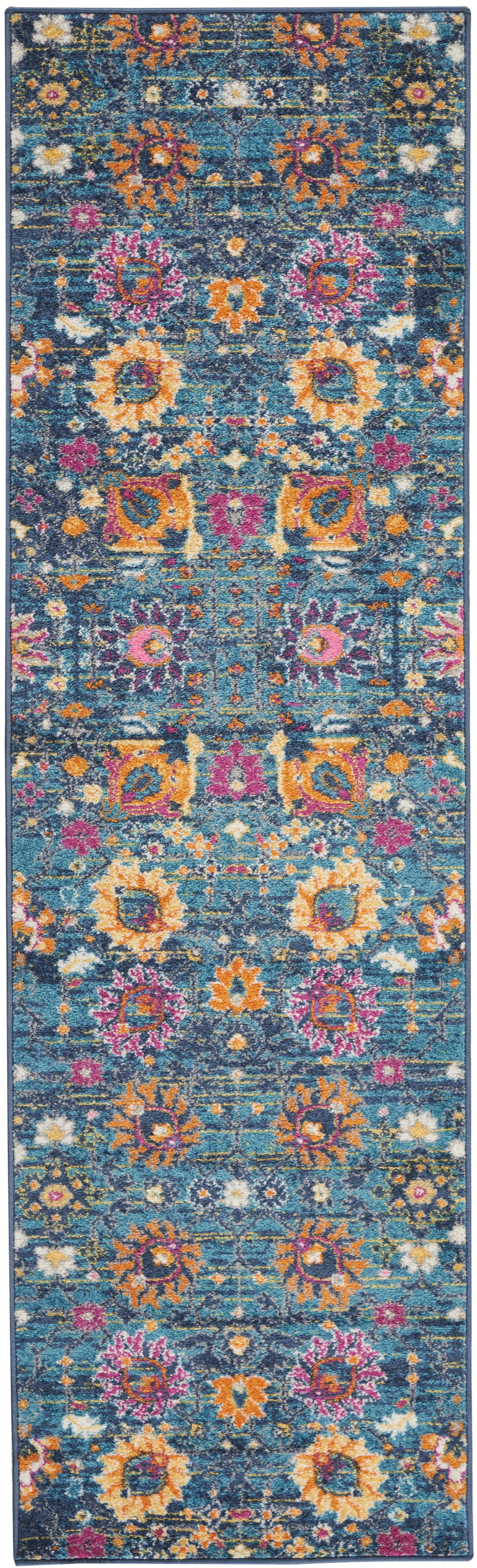 Nourison Home Nourison Passion 2'2" x 10' Denim Bohemian Indoor Rug, Denim/Blue, large