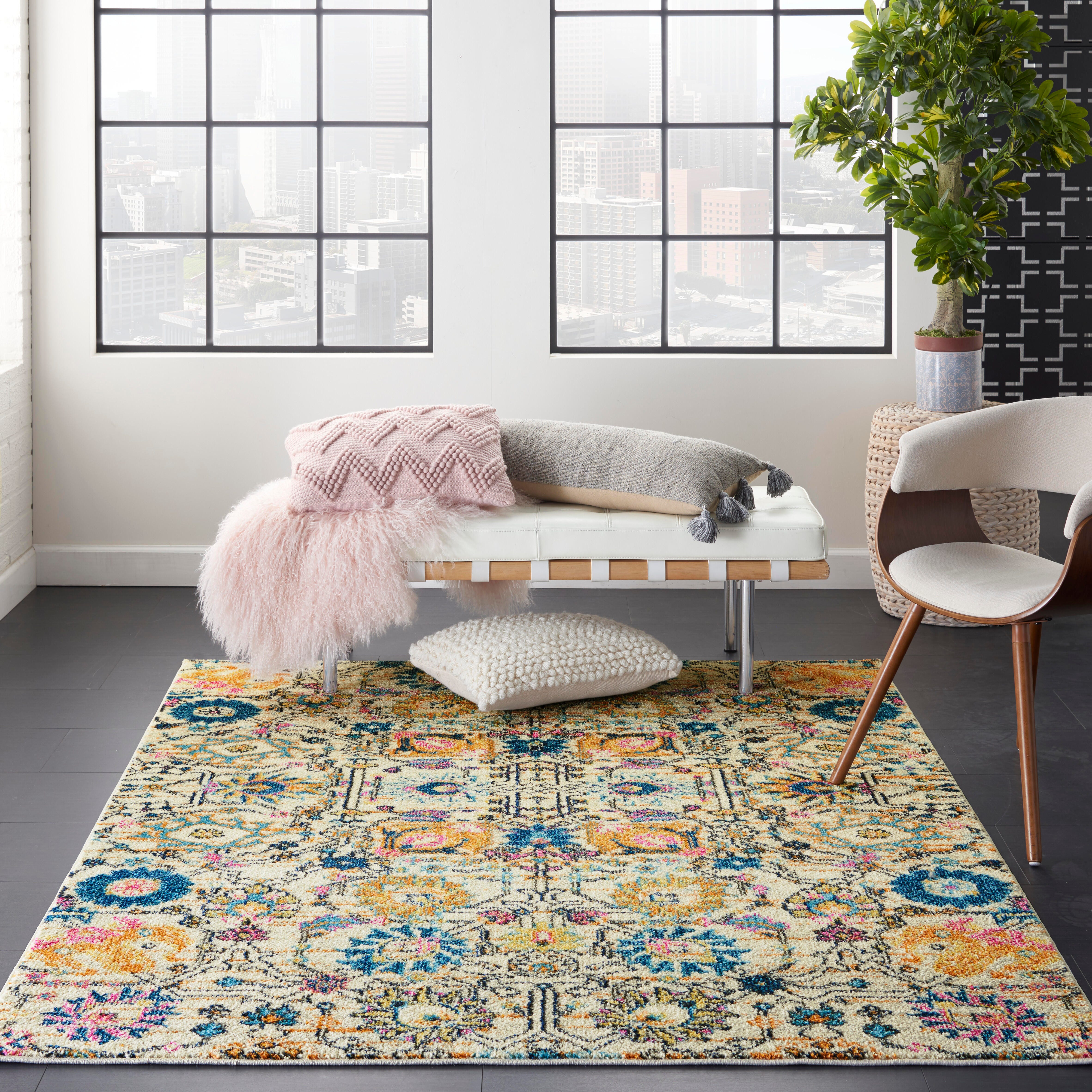 Nourison Home Nourison Passion 5'3" x 7'3" Ivory/Multi Bohemian Indoor Rug, Ivory/Multi, rollover