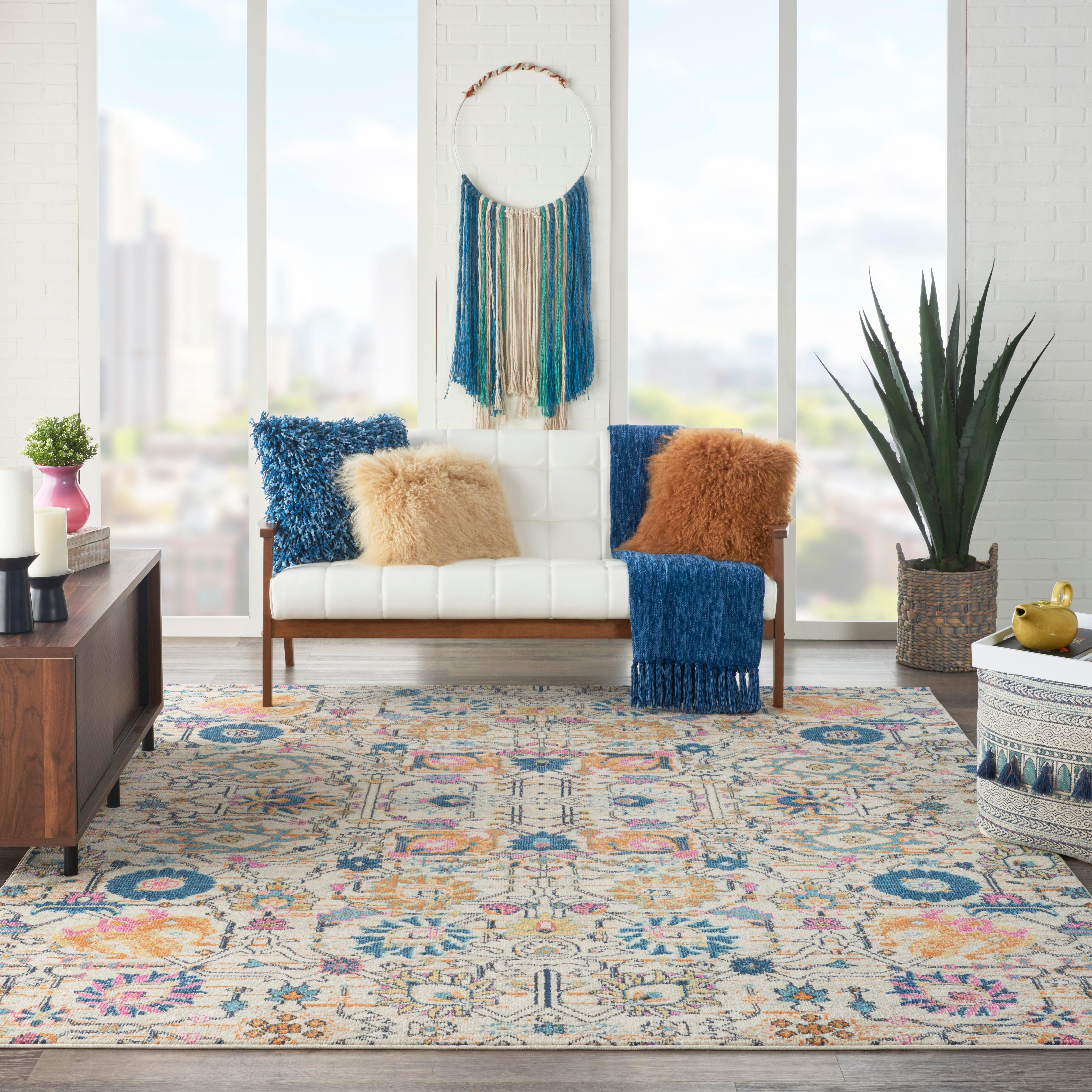 Nourison Home Nourison Passion 6'7" x 9'6" Ivory/Multi Bohemian Indoor Rug, Ivory/Multi, rollover