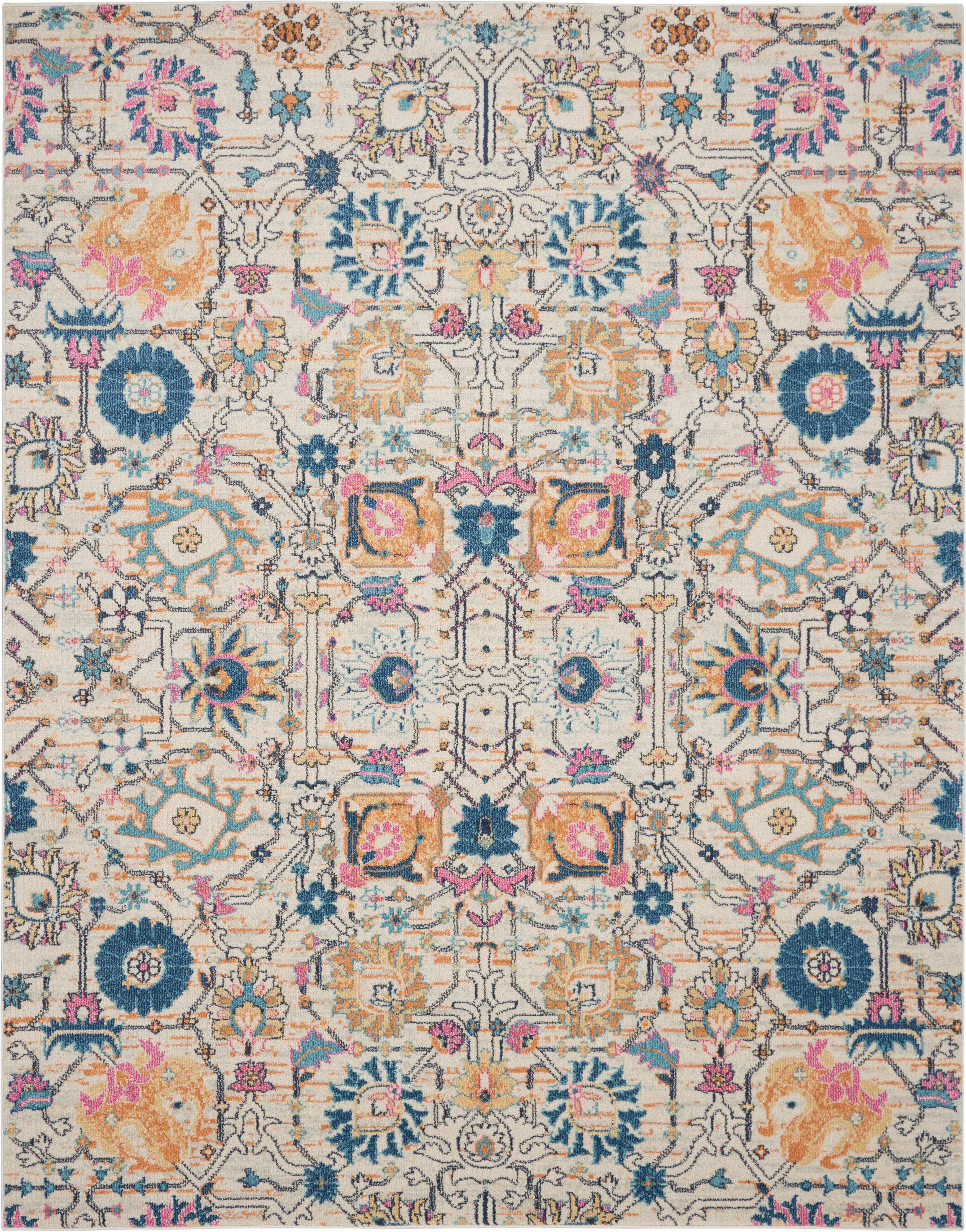 Nourison Home Nourison Passion 6'7" x 9'6" Ivory/Multi Bohemian Indoor Rug, Ivory/Multi, large