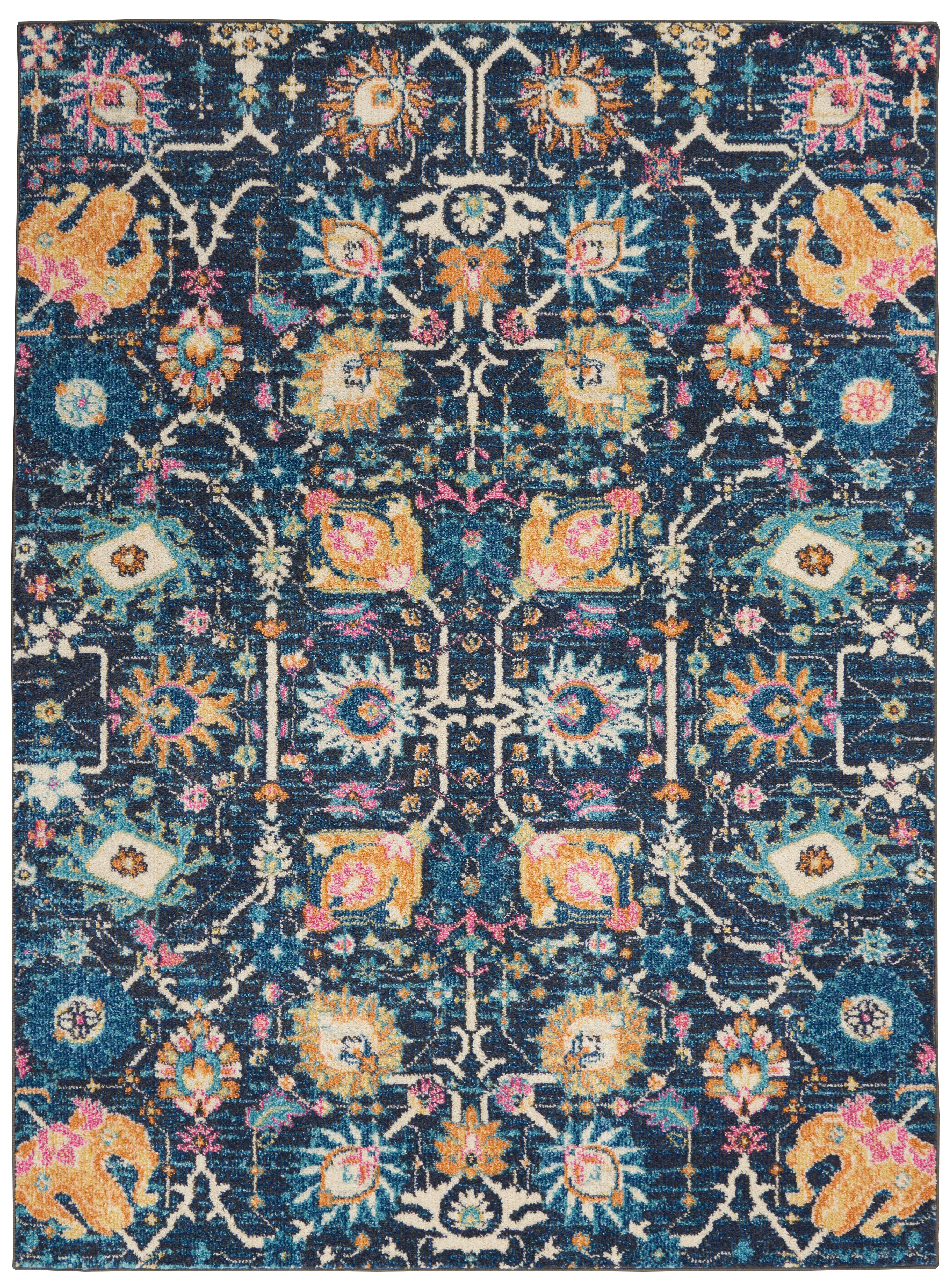 Nourison Home Nourison Passion 3'9" x 5'9" Navy Bohemian Indoor Rug, Navy, large