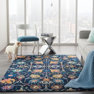 Nourison Home Nourison Passion 5'3" x 7'3" Navy Bohemian Indoor Rug, Navy, rollover