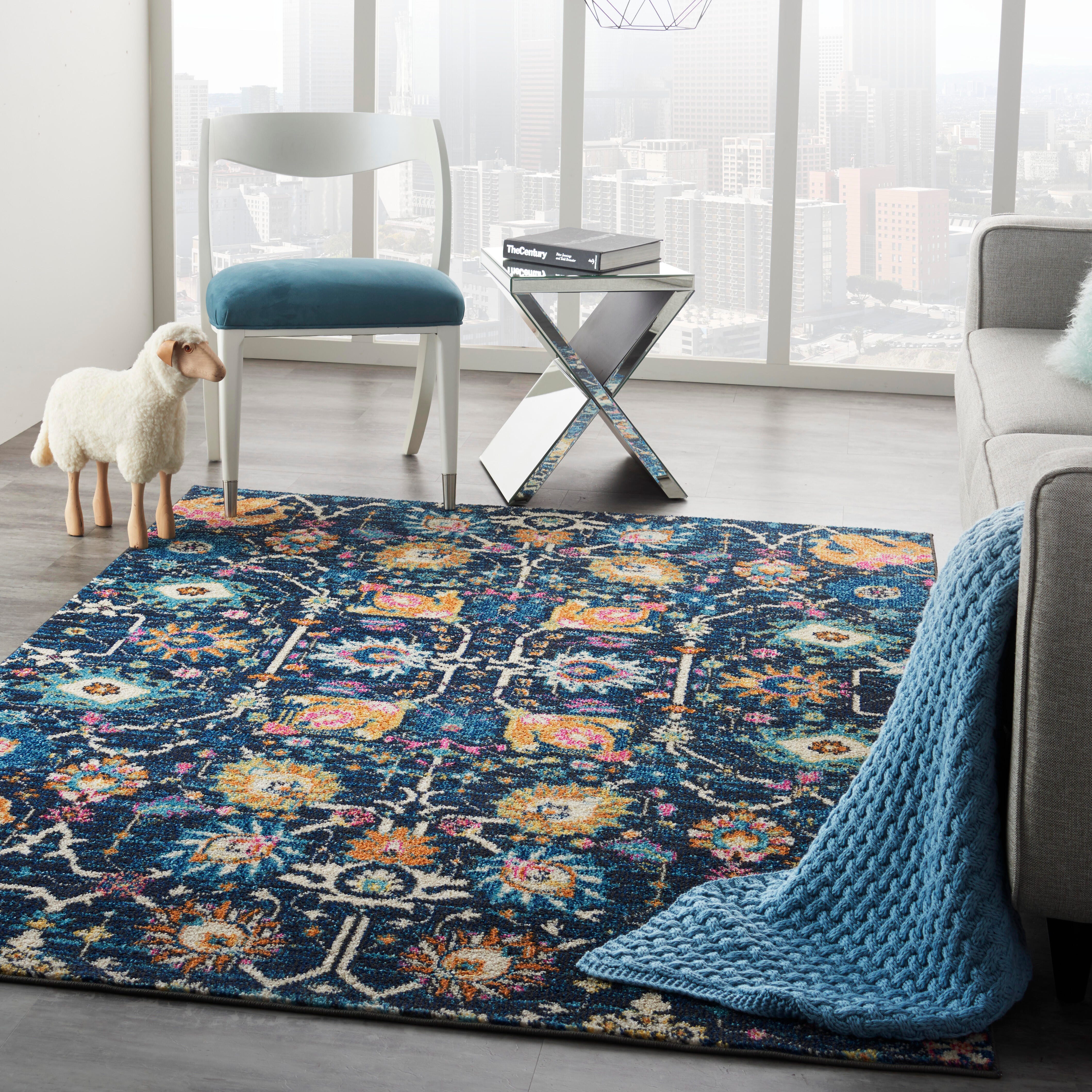 Nourison Home Nourison Passion 5'3" x 7'3" Navy Bohemian Indoor Rug, Navy, large