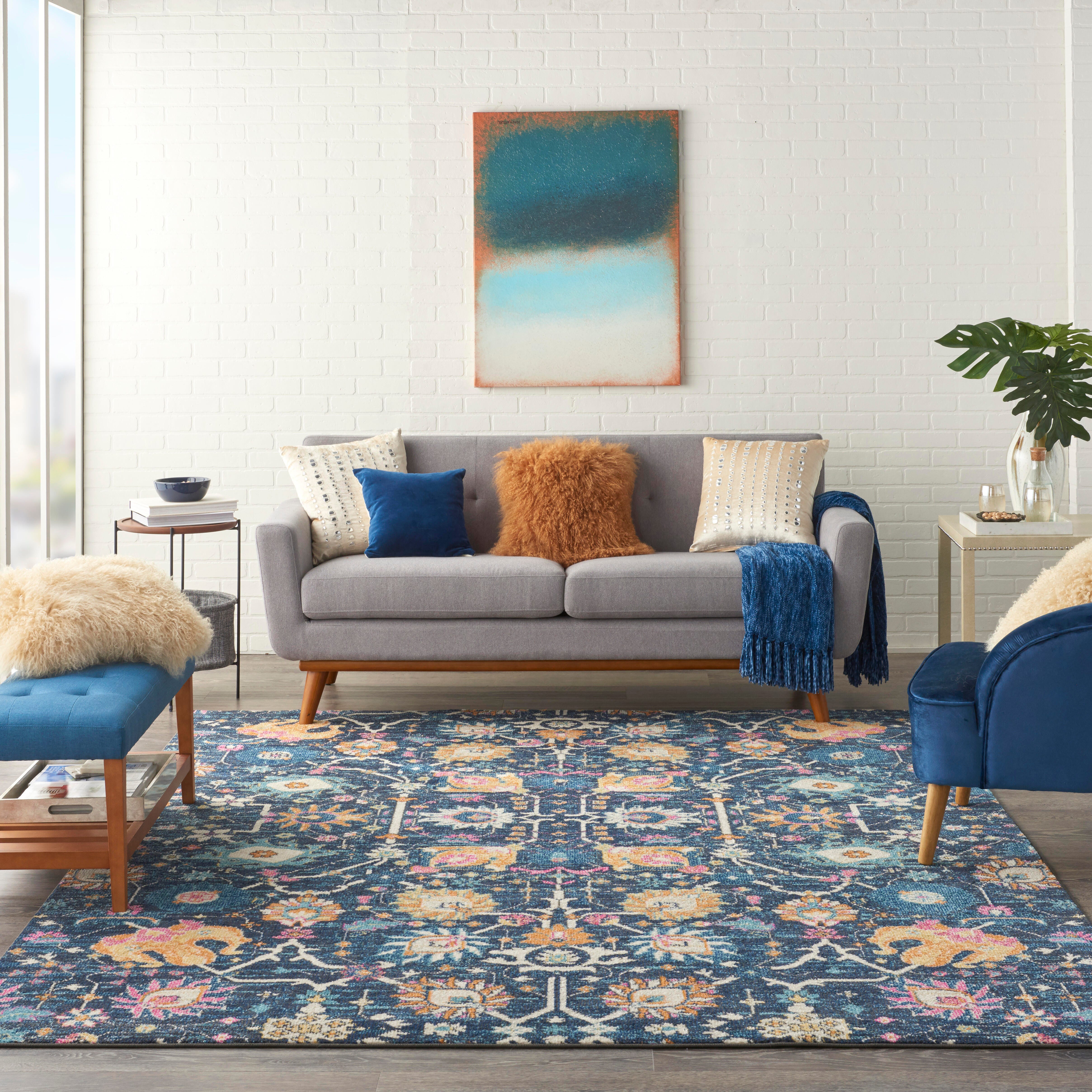 Nourison Home Nourison Passion 6'7" x 9'6" Navy Bohemian Indoor Rug, Navy, rollover