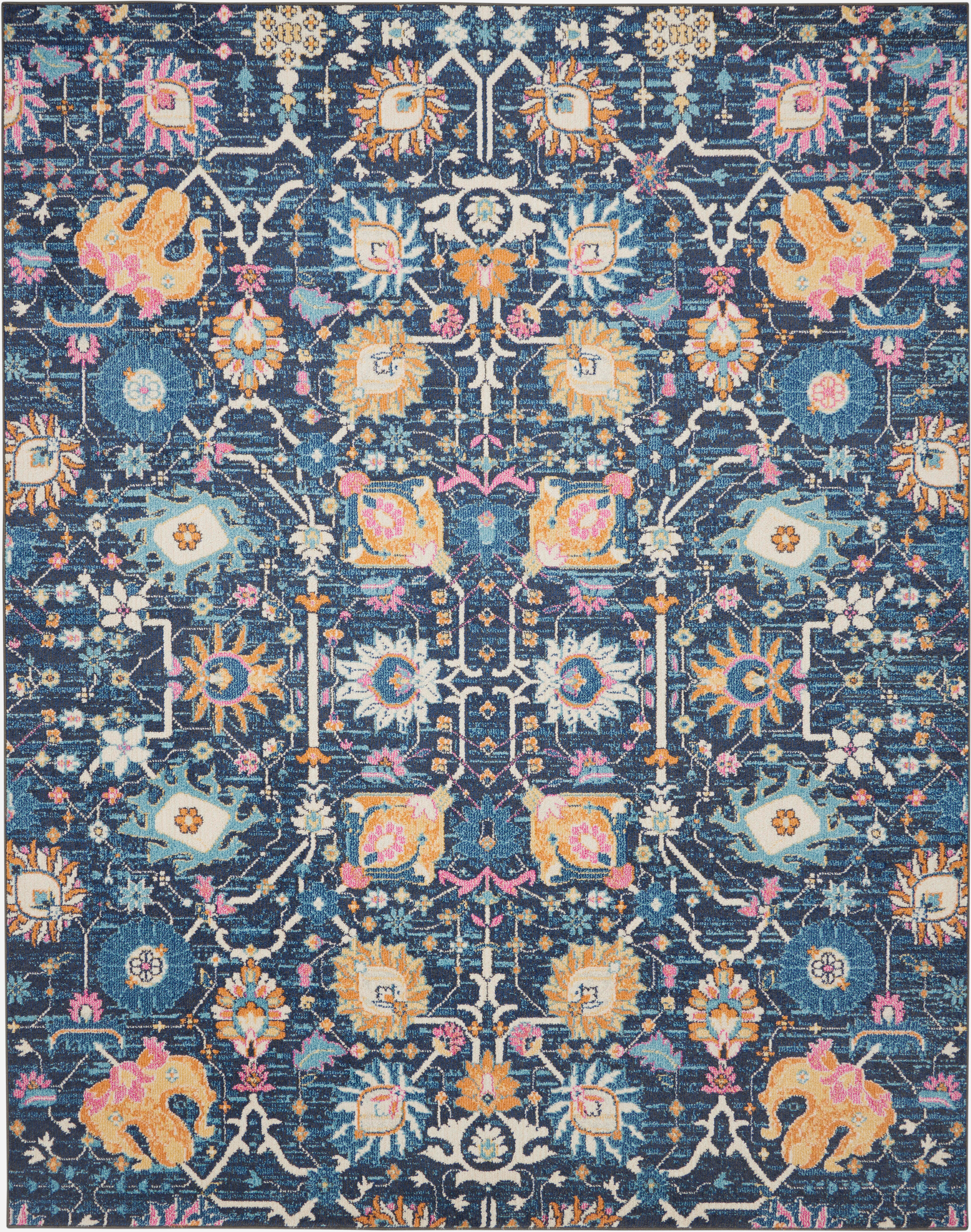 Nourison Home Nourison Passion 6'7" x 9'6" Navy Bohemian Indoor Rug, Navy, large