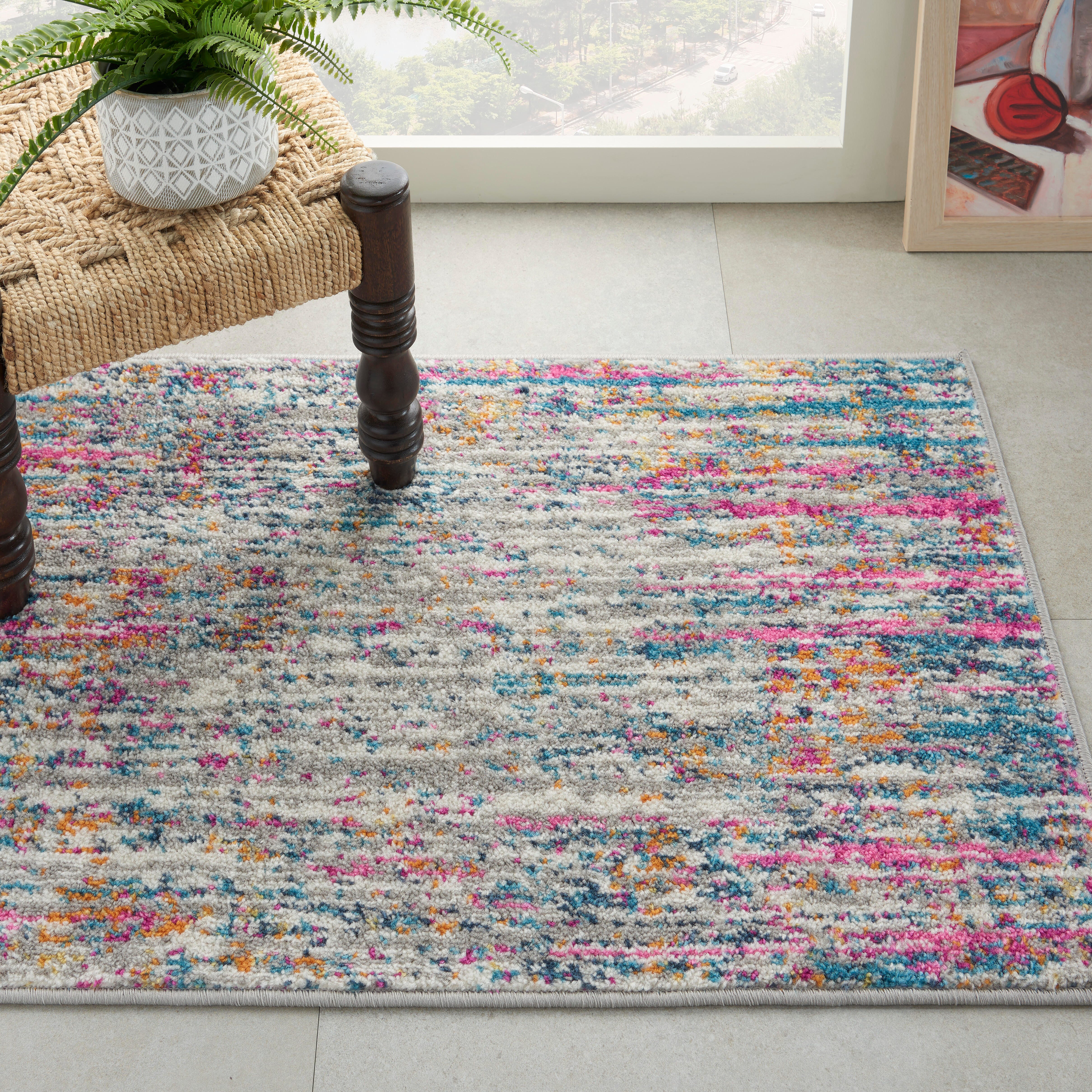 Nourison Nourison Passion 1'10" x 2'10" Ivory/Multi Modern Indoor Rug, Ivory/Multi, rollover
