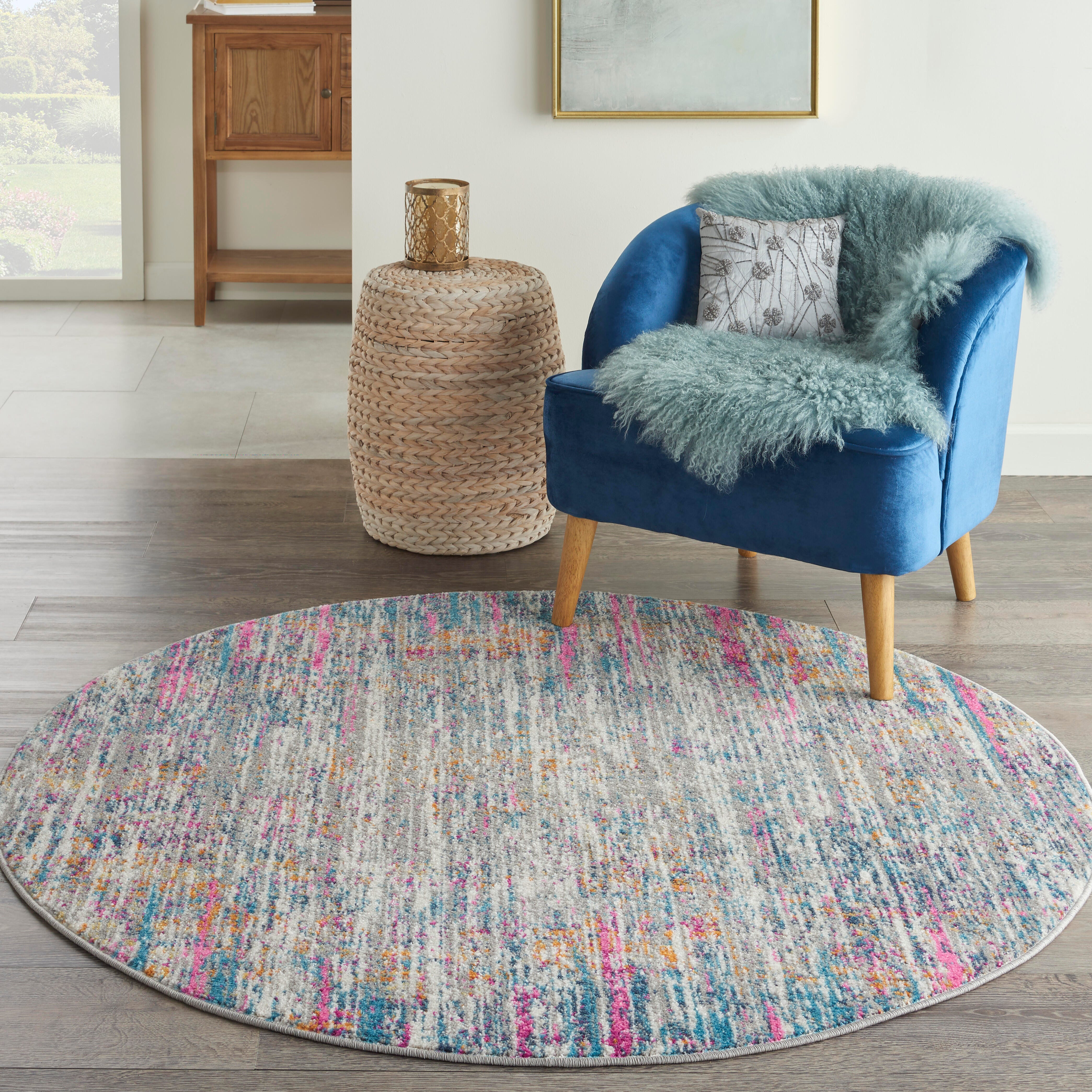 Nourison Nourison Passion 4' x round Ivory/Multi Modern Indoor Rug, Ivory/Multi, rollover