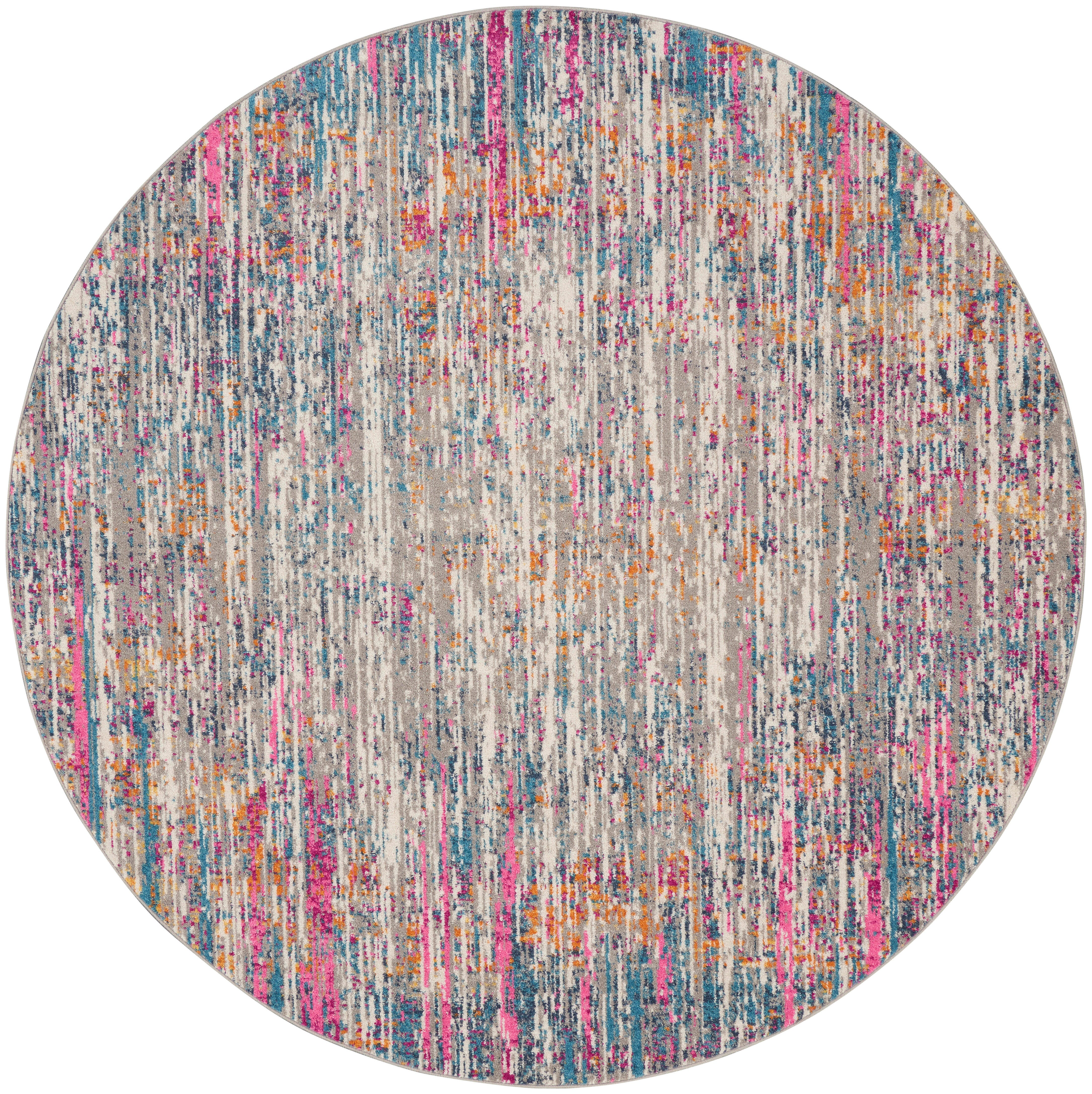 Nourison Nourison Passion 4' x round Ivory/Multi Modern Indoor Rug, Ivory/Multi, large