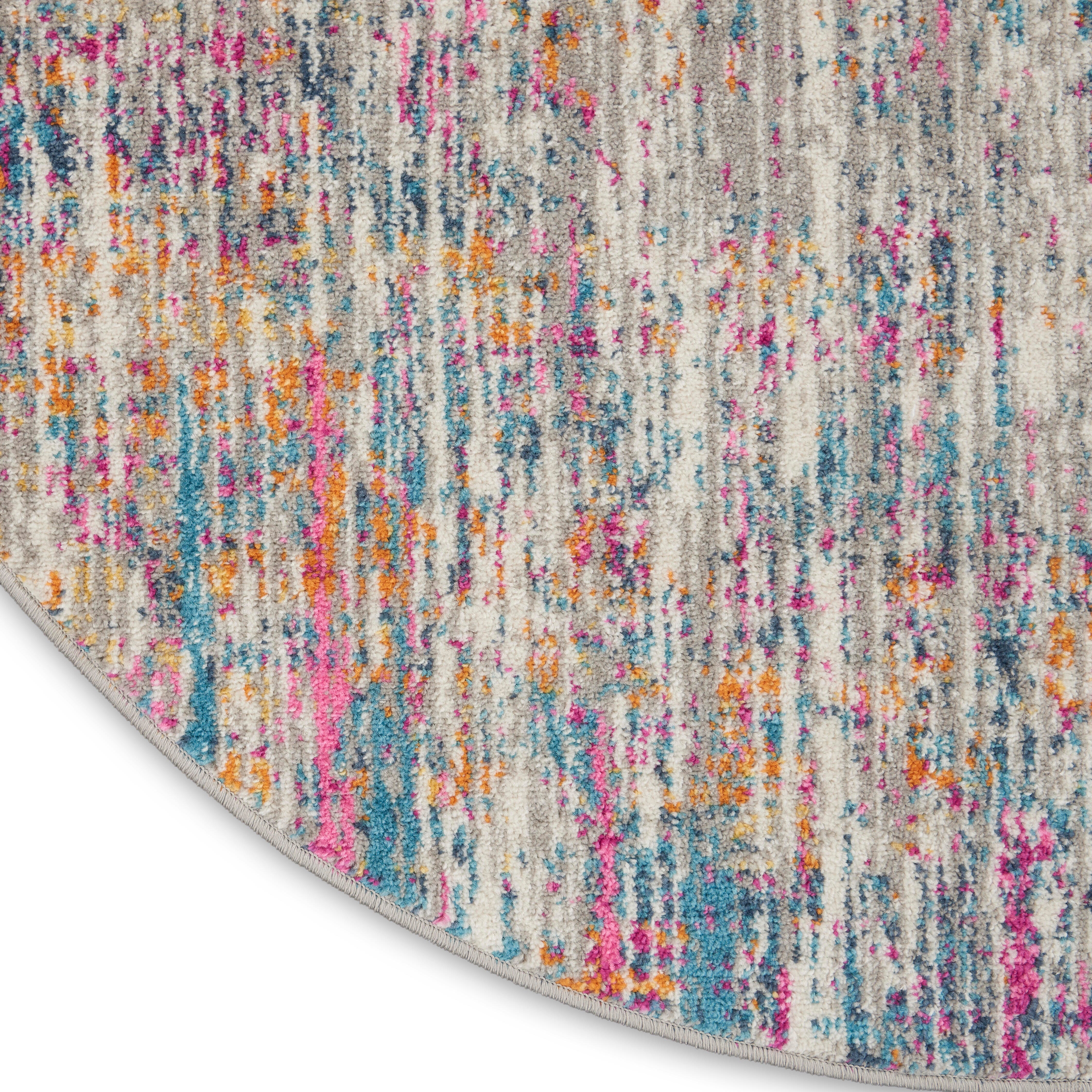 Nourison Nourison Passion 4' x round Ivory/Multi Modern Indoor Rug, Ivory/Multi, large