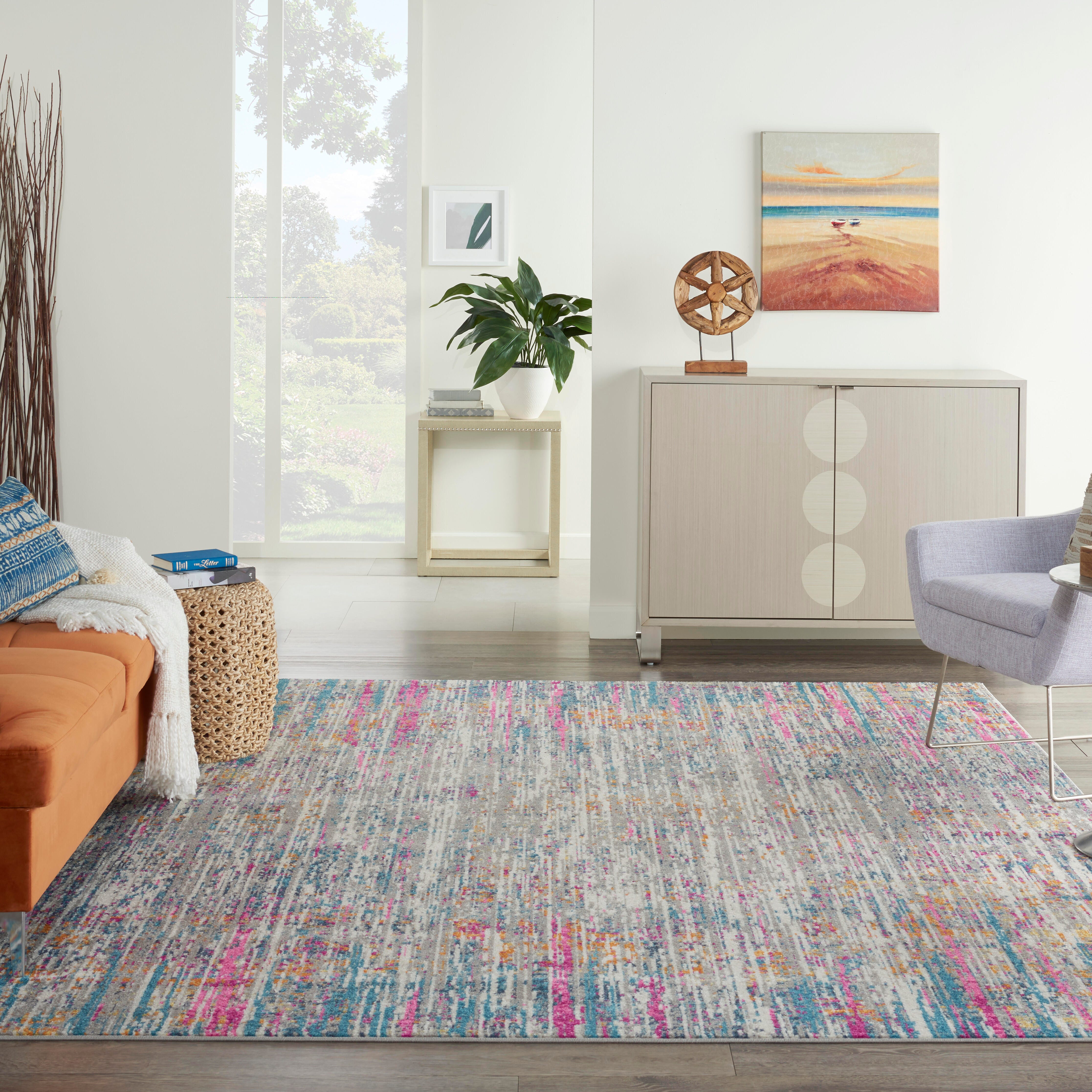 Nourison Nourison Passion 6'7" x 9'6" Ivory/Multi Modern Indoor Rug, Ivory/Multi, rollover