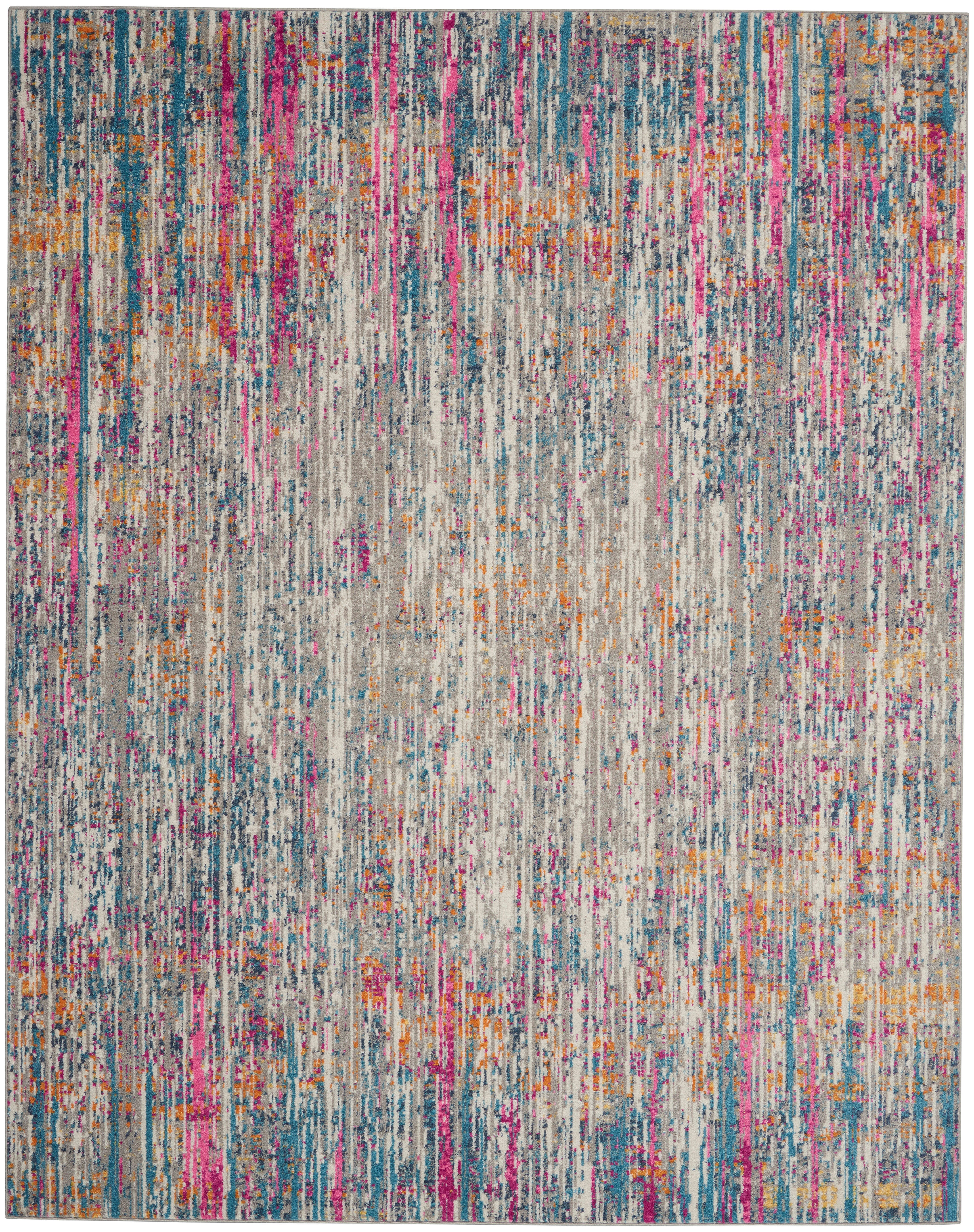 Nourison Nourison Passion 6'7" x 9'6" Ivory/Multi Modern Indoor Rug, Ivory/Multi, large