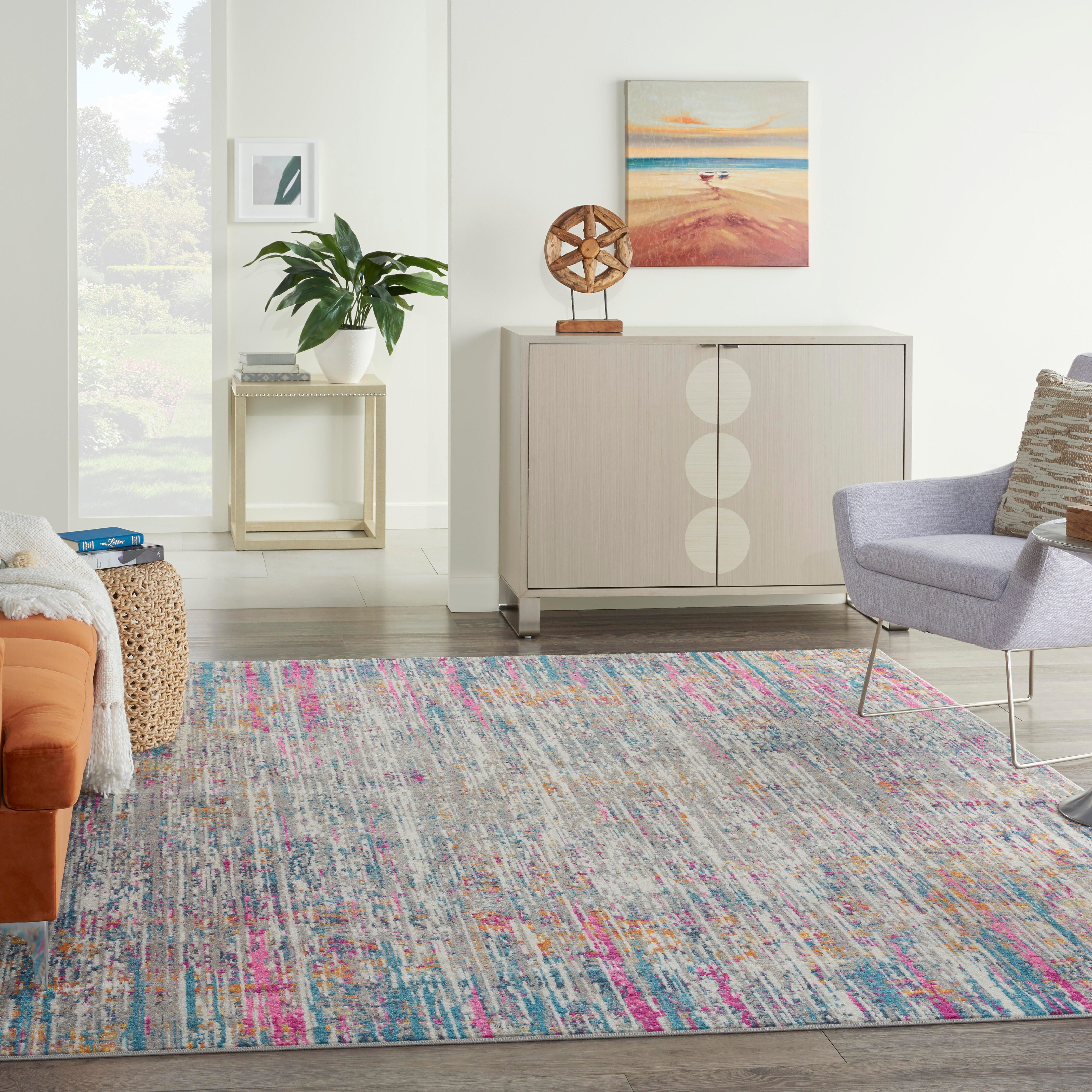 Nourison Nourison Passion 8' x 10' Ivory/Multi Modern Indoor Rug, Ivory/Multi, large