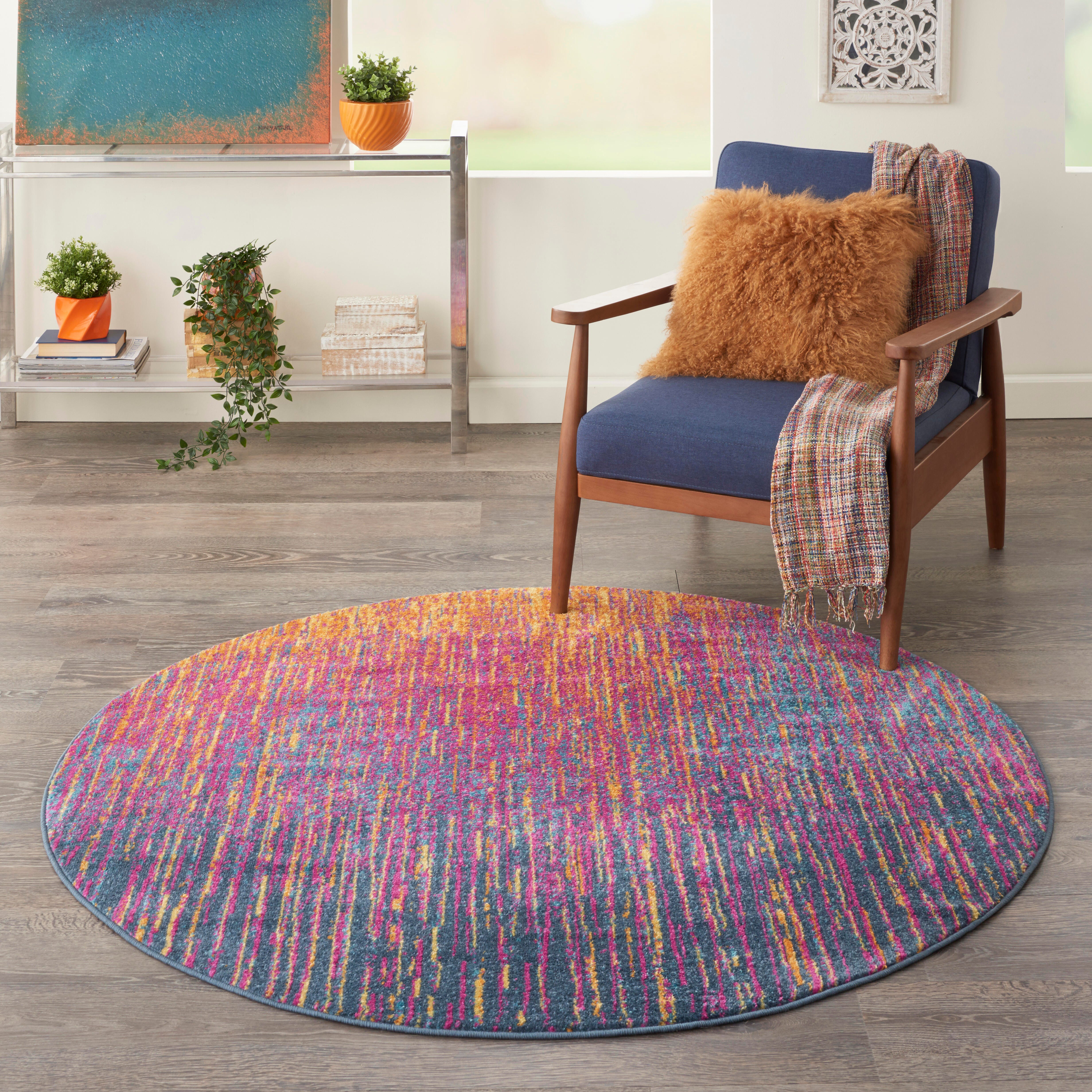 Nourison Nourison Passion 4' x ROUND Multicolor Modern Indoor Rug, Multi, rollover