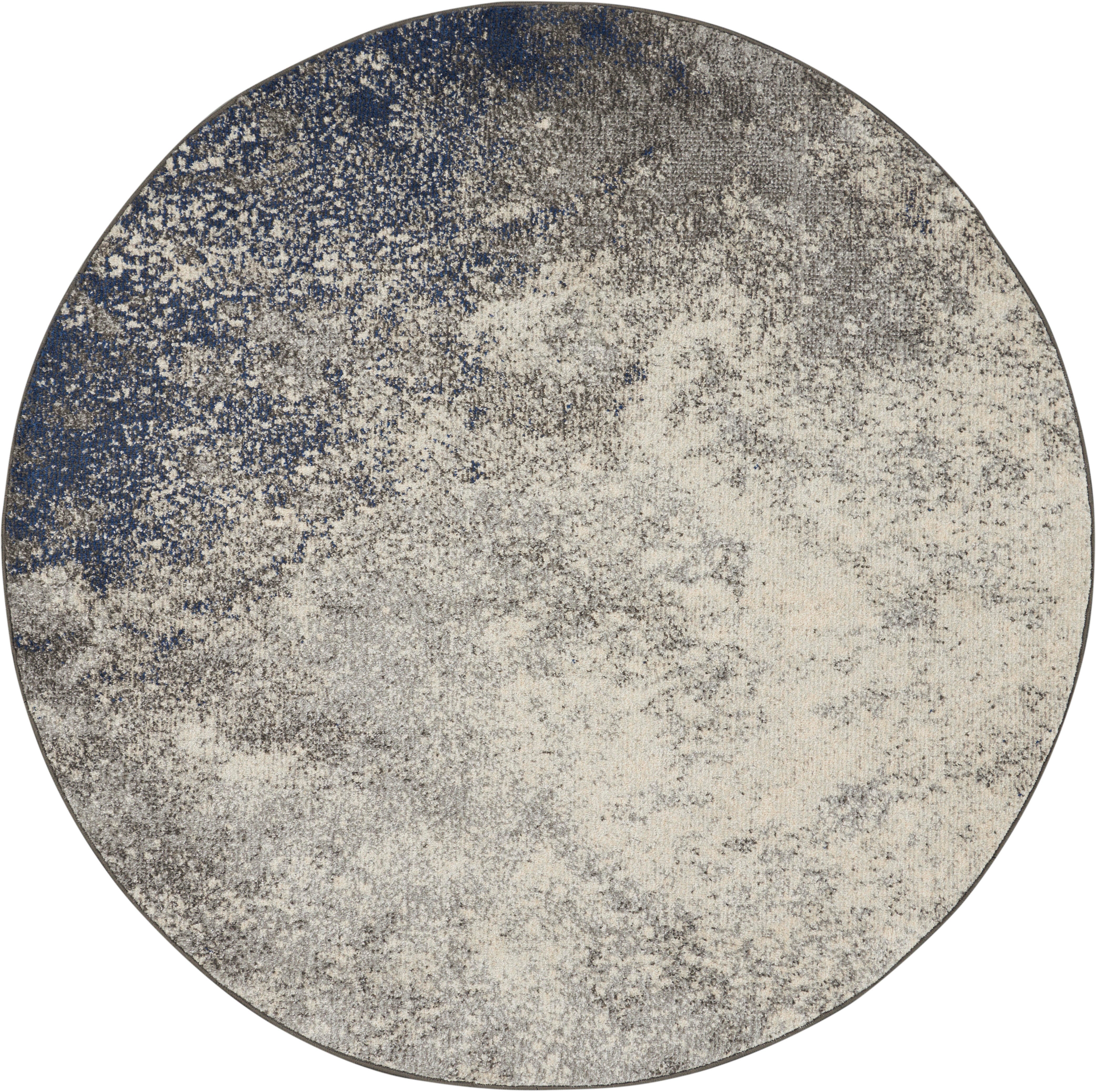 Nourison Home Nourison Passion 4' x ROUND Charcoal Ivory Modern Indoor Rug, Charcoal/Ivory, large
