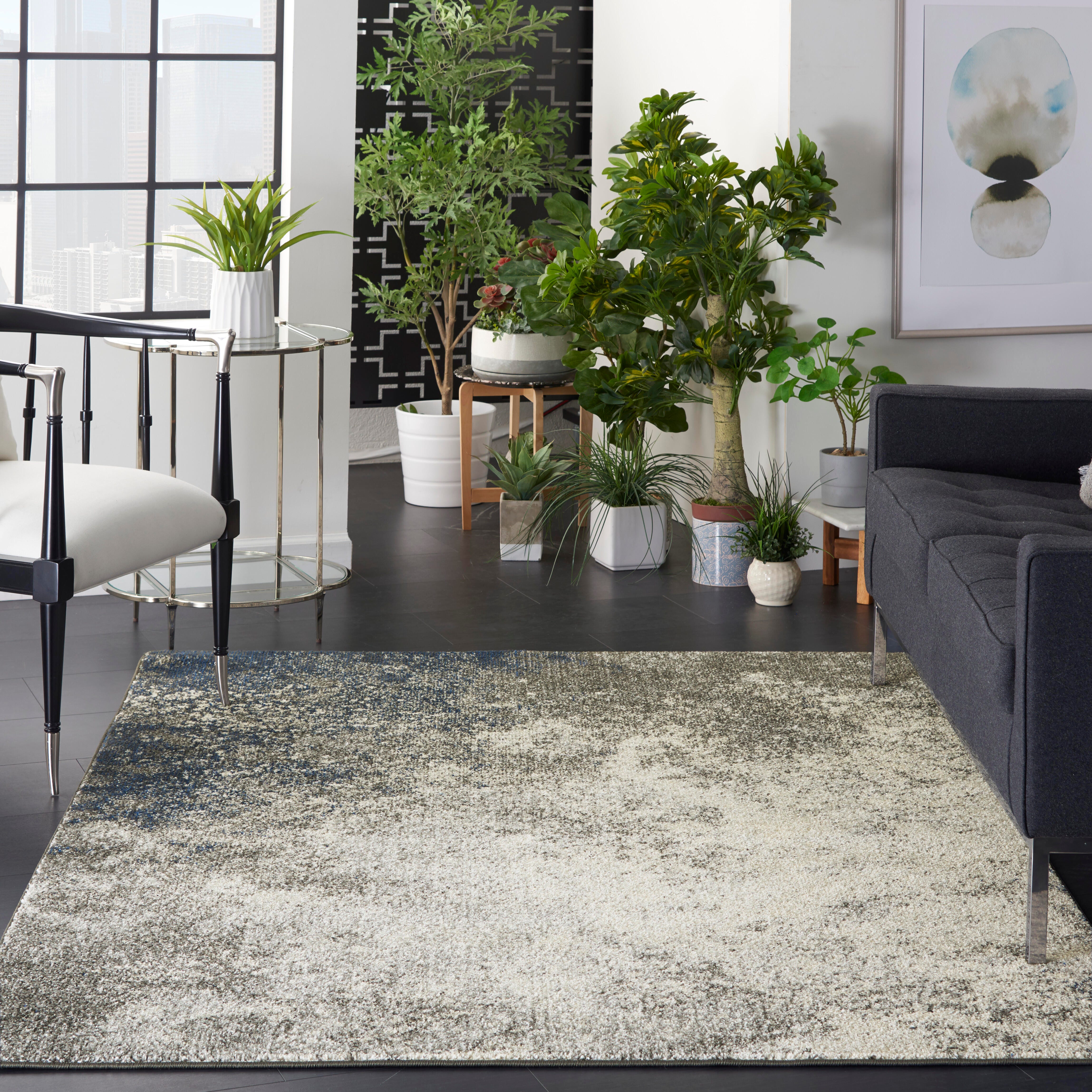 Nourison Home Nourison Passion 5'3" x 7'3" Charcoal Ivory Modern Indoor Rug, Charcoal/Ivory, rollover