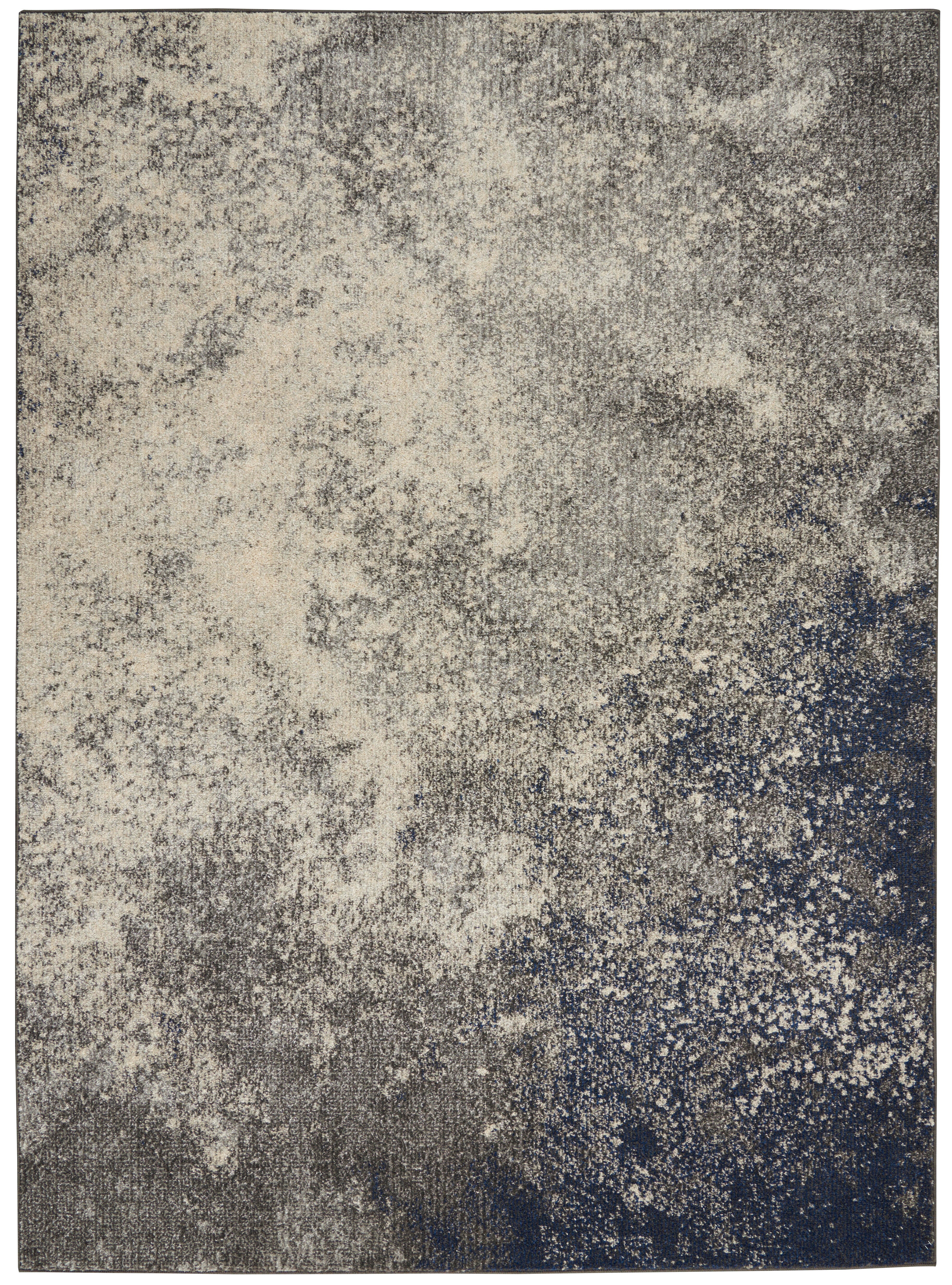 Nourison Home Nourison Passion 5'3" x 7'3" Charcoal Ivory Modern Indoor Rug, Charcoal/Ivory, large