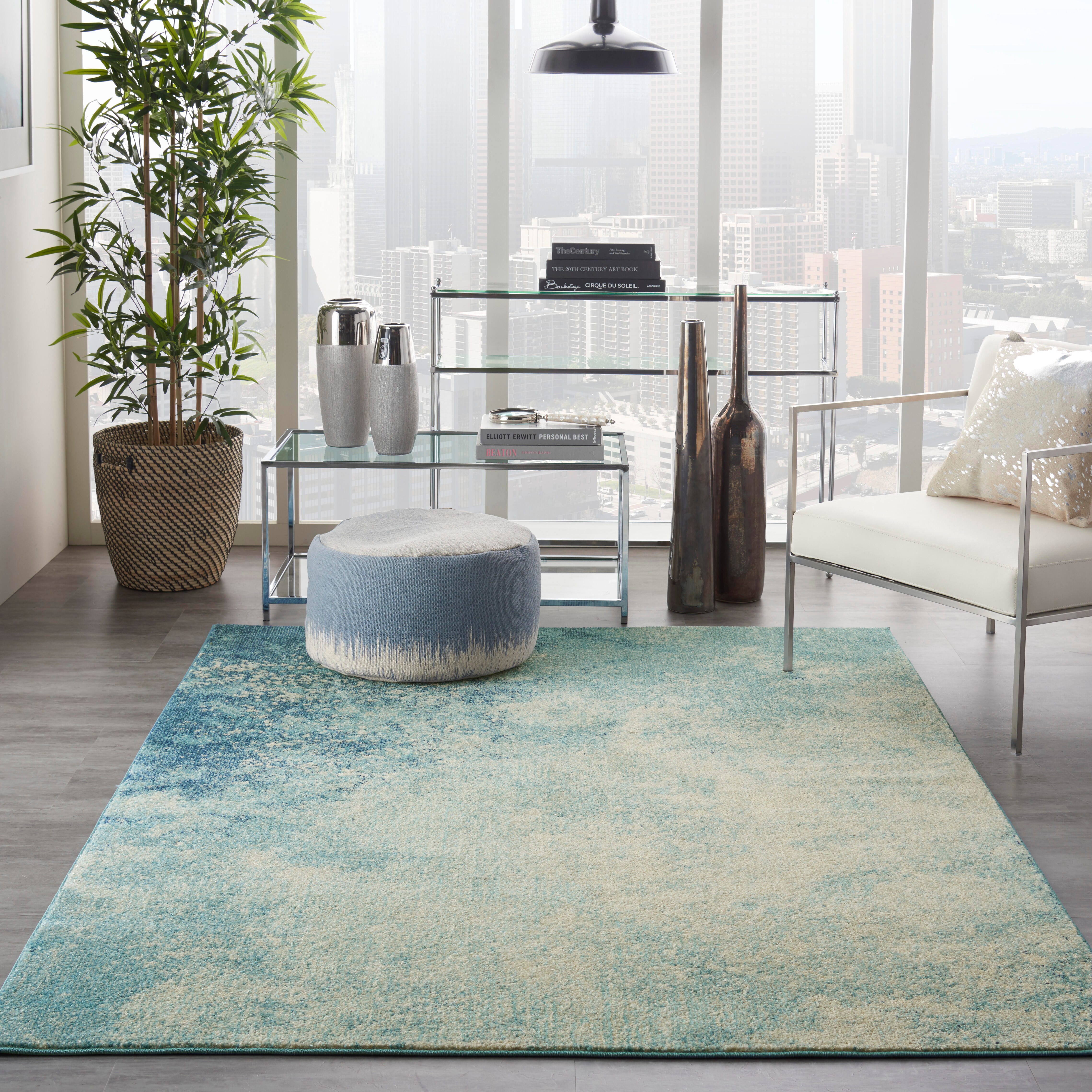 Nourison Home Nourison Passion 3'9" x 5'9" Navy Light Blue Modern Indoor Rug, Navy/Light Blue, rollover