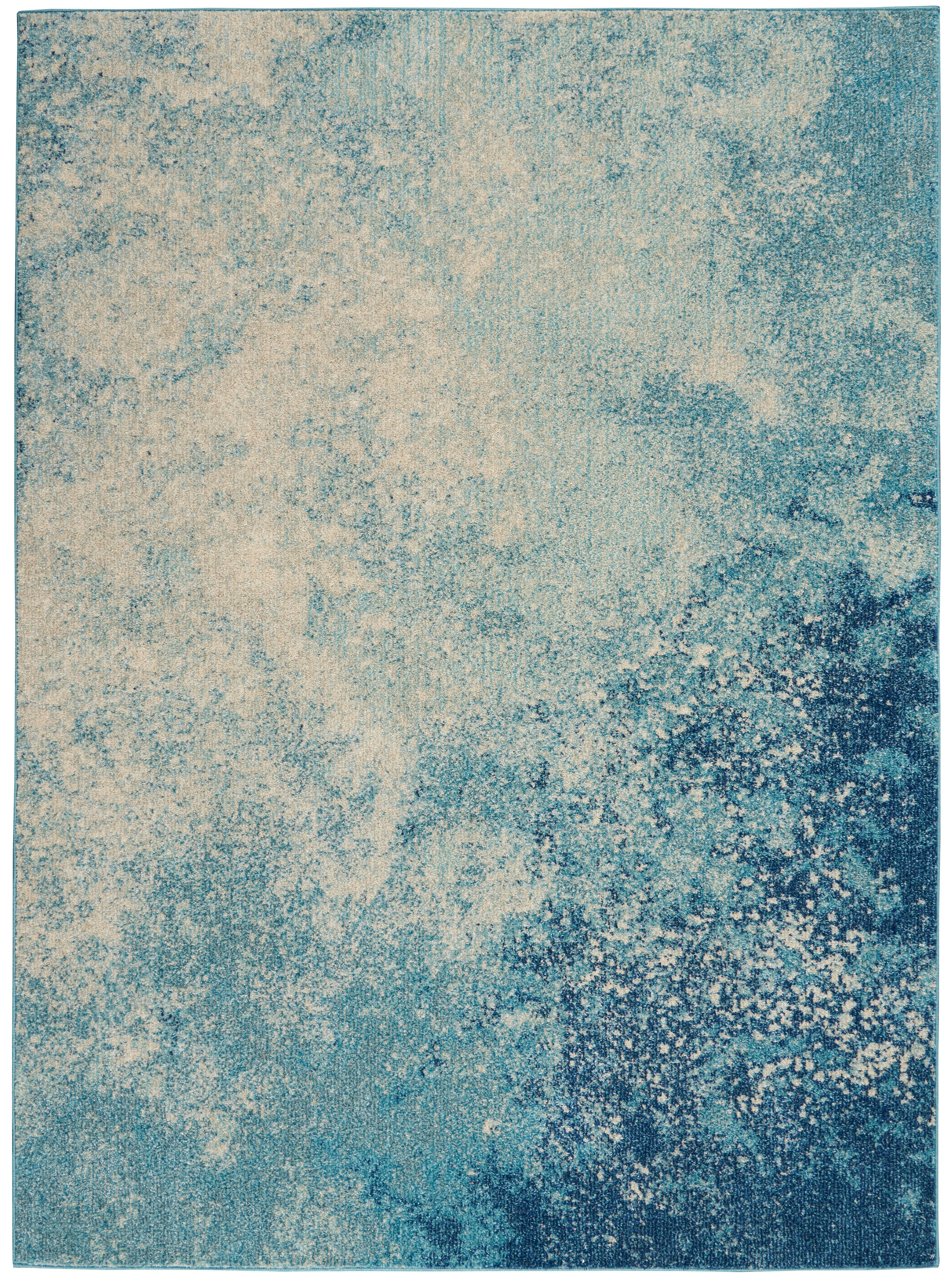 Nourison Home Nourison Passion 3'9" x 5'9" Navy Light Blue Modern Indoor Rug, Navy/Light Blue, large