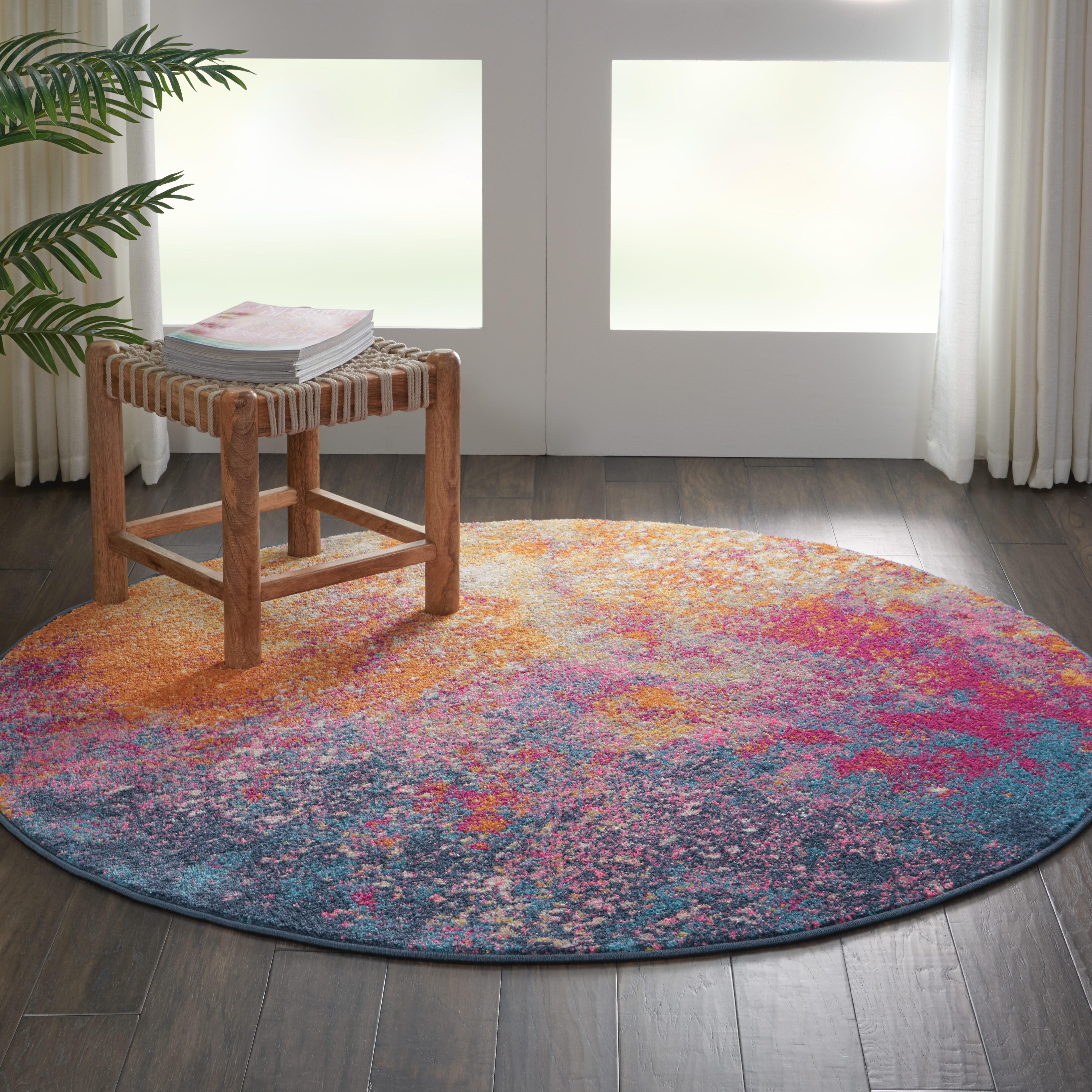 Nourison Home Nourison Passion 4' x ROUND Sunburst Modern Indoor Rug, Sunburst, rollover
