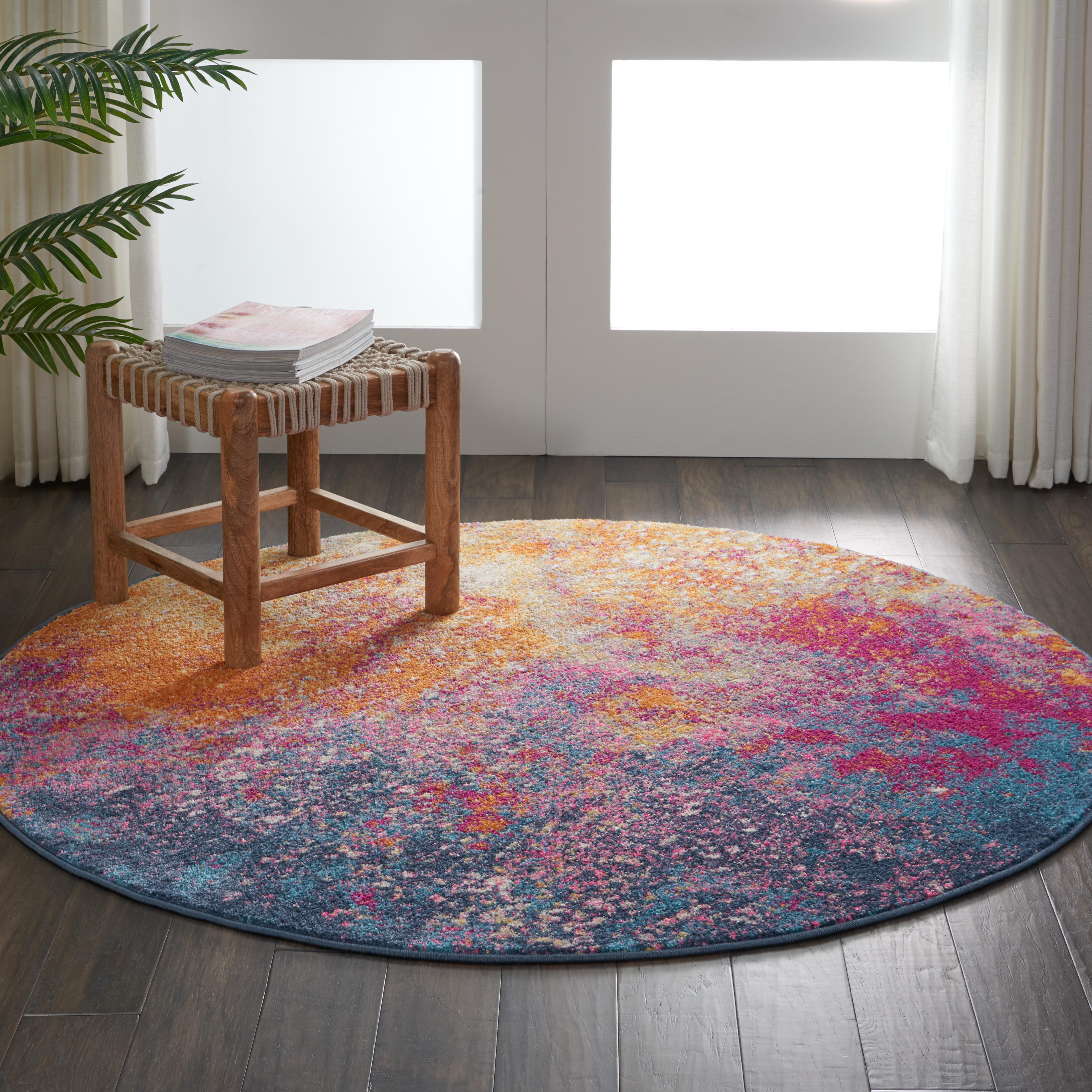 Nourison Home Nourison Passion 5'3" x ROUND Sunburst Modern Indoor Rug, Sunburst, large