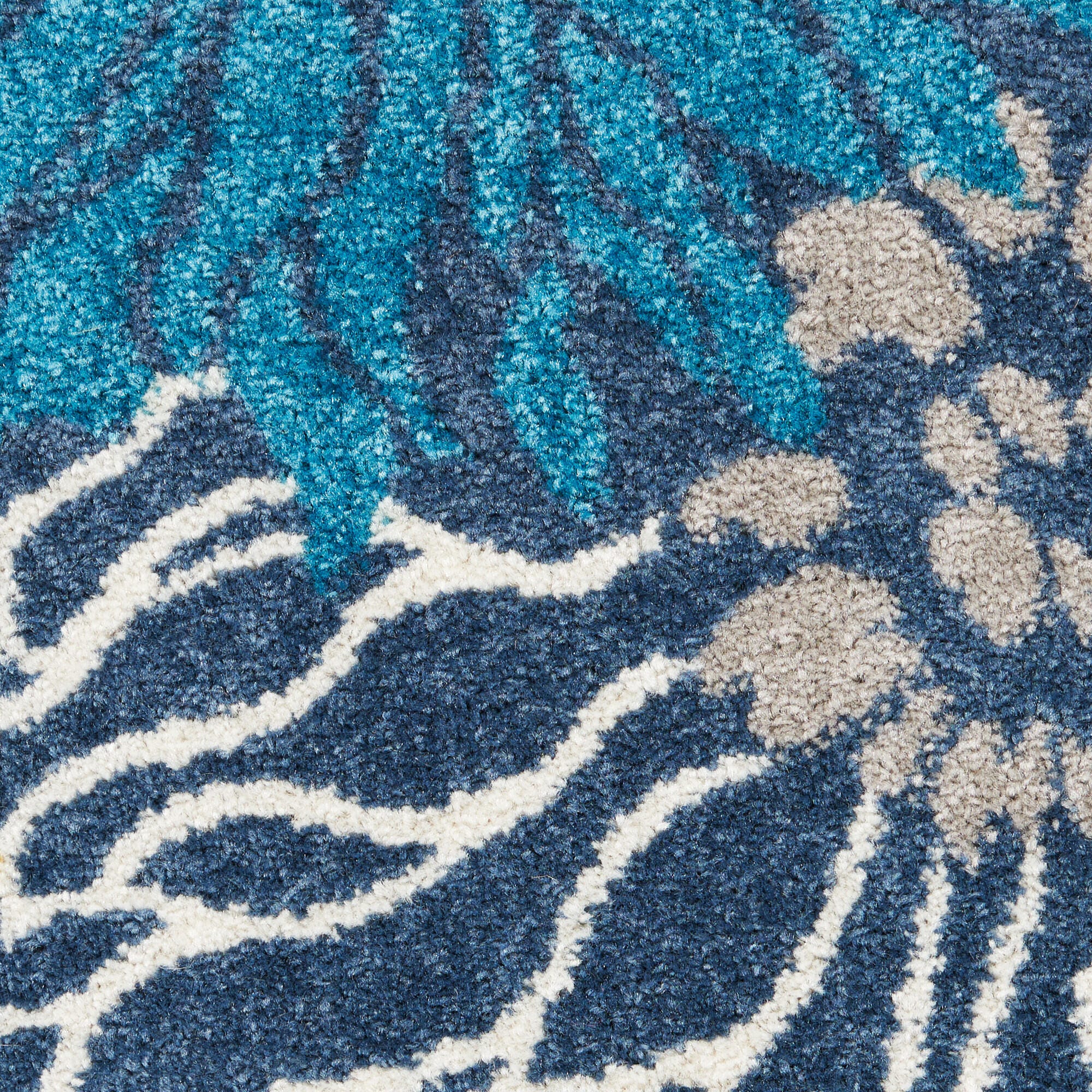 Nourison Nourison Passion 4' x ROUND Blue Contemporary Indoor Rug, Blue, large
