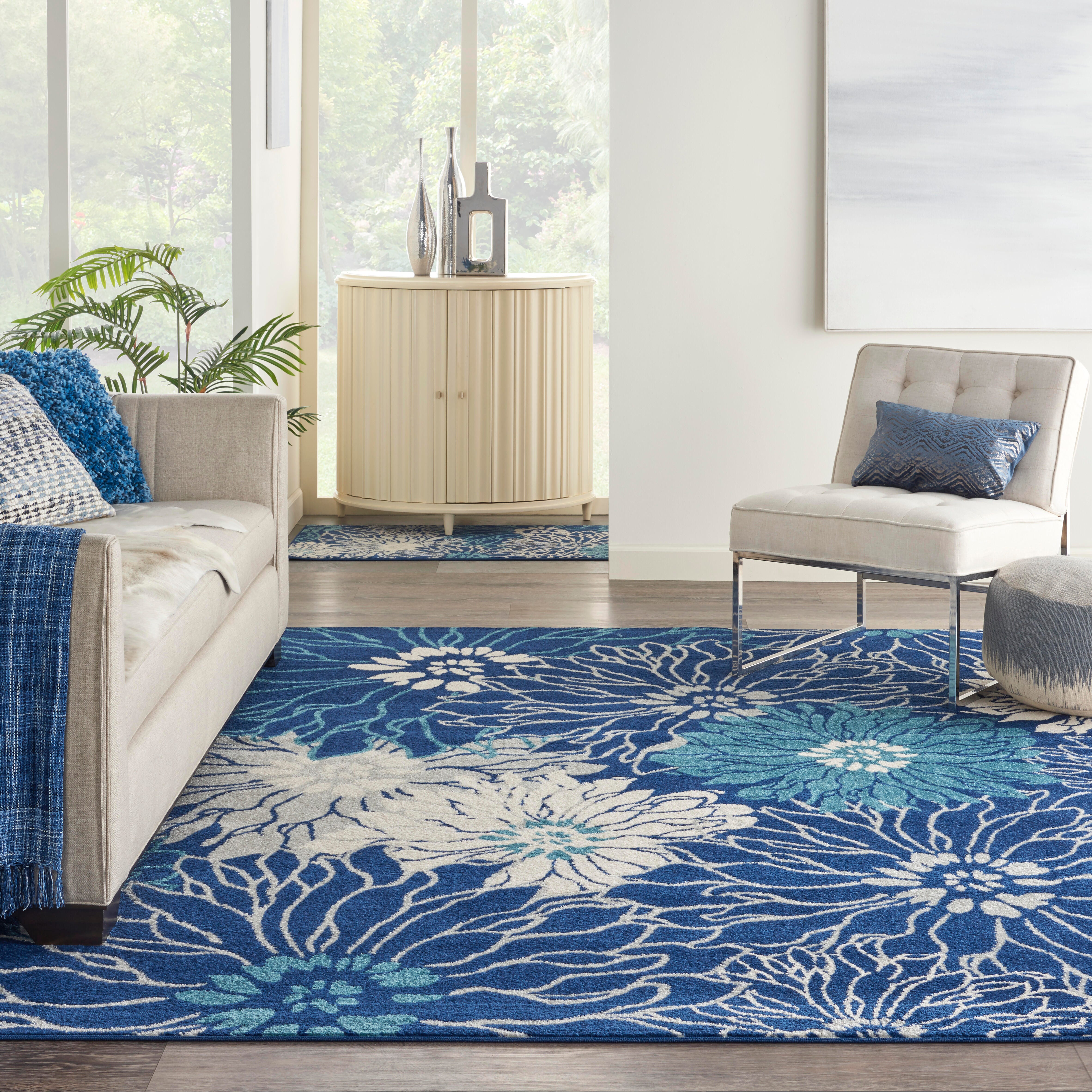 Nourison Nourison Passion 8' x 10' Navy/Ivory Contemporary Indoor Rug, Navy/Ivory, rollover