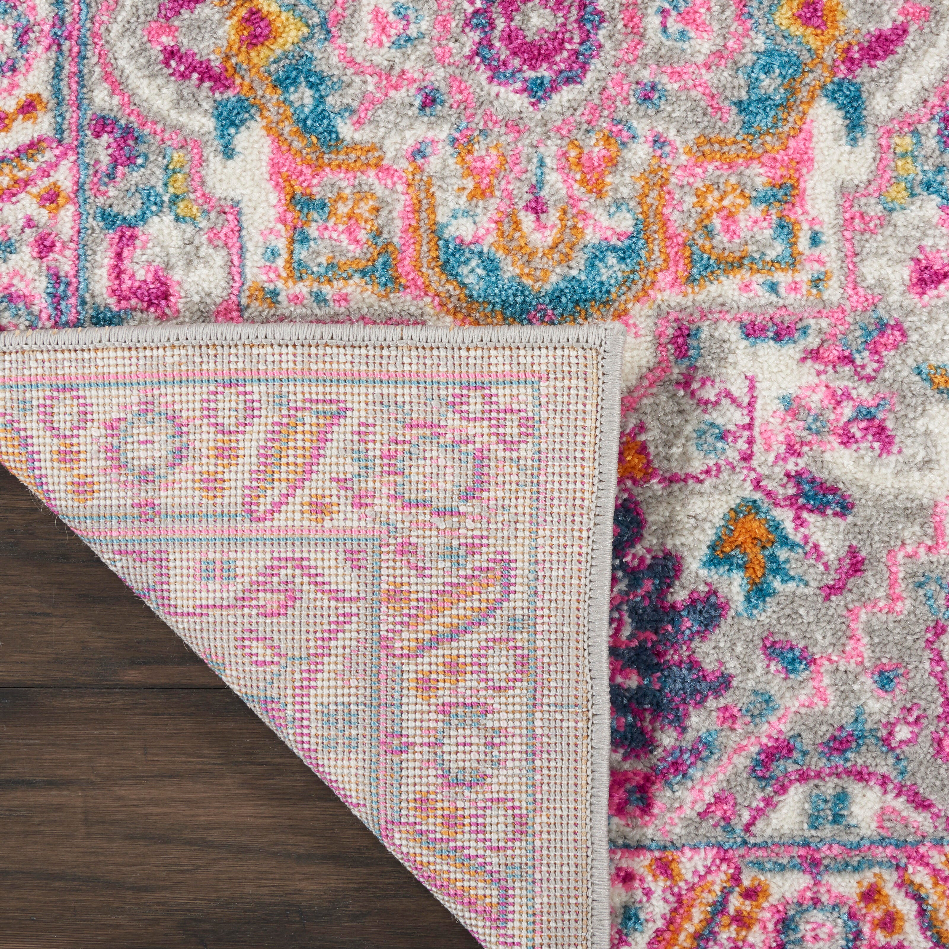 Nourison Passion 2' X 3' Gray And Pink Persian Area Rug, Light Gray/Pink, large