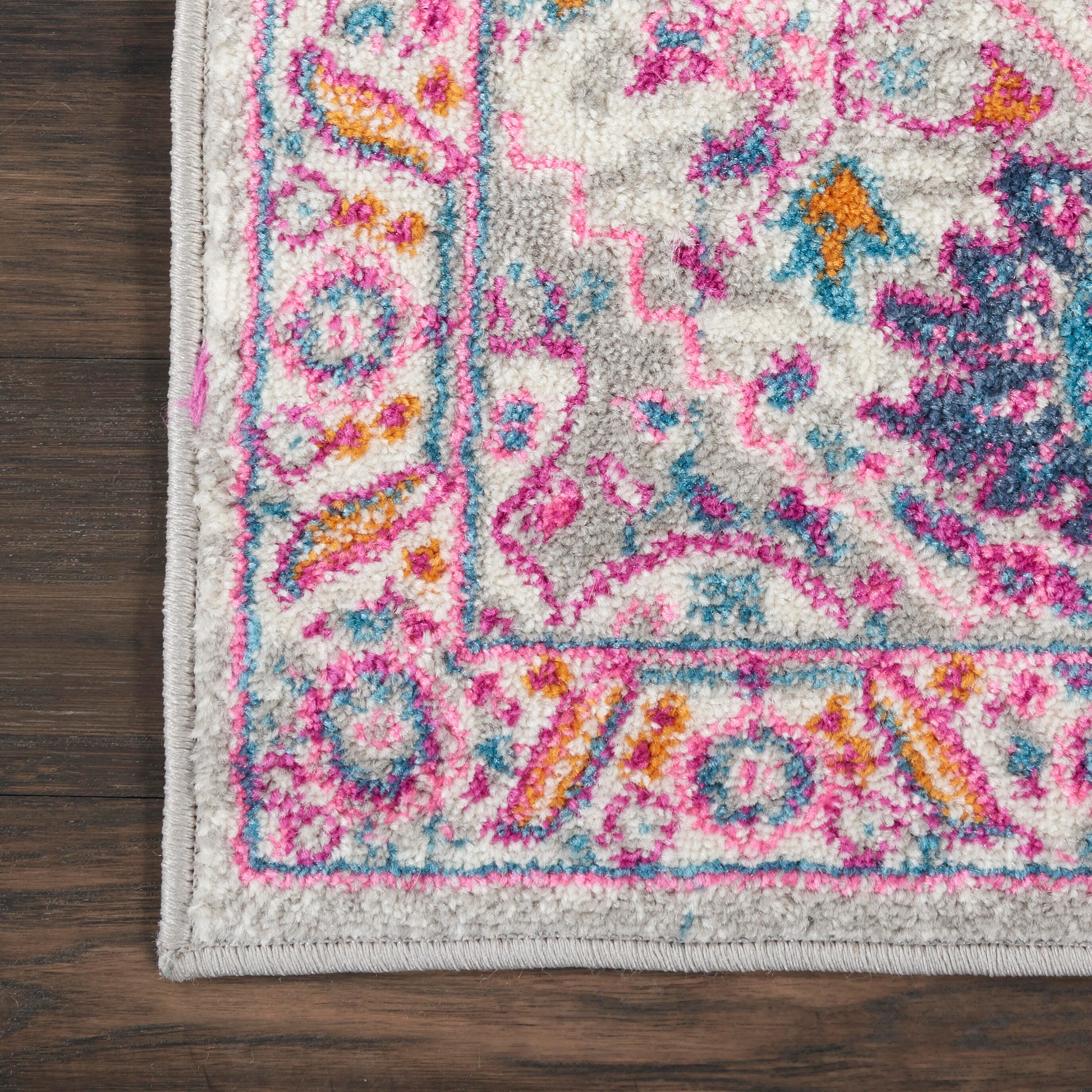 Nourison Passion 2' X 3' Gray And Pink Persian Area Rug, Light Gray/Pink, large