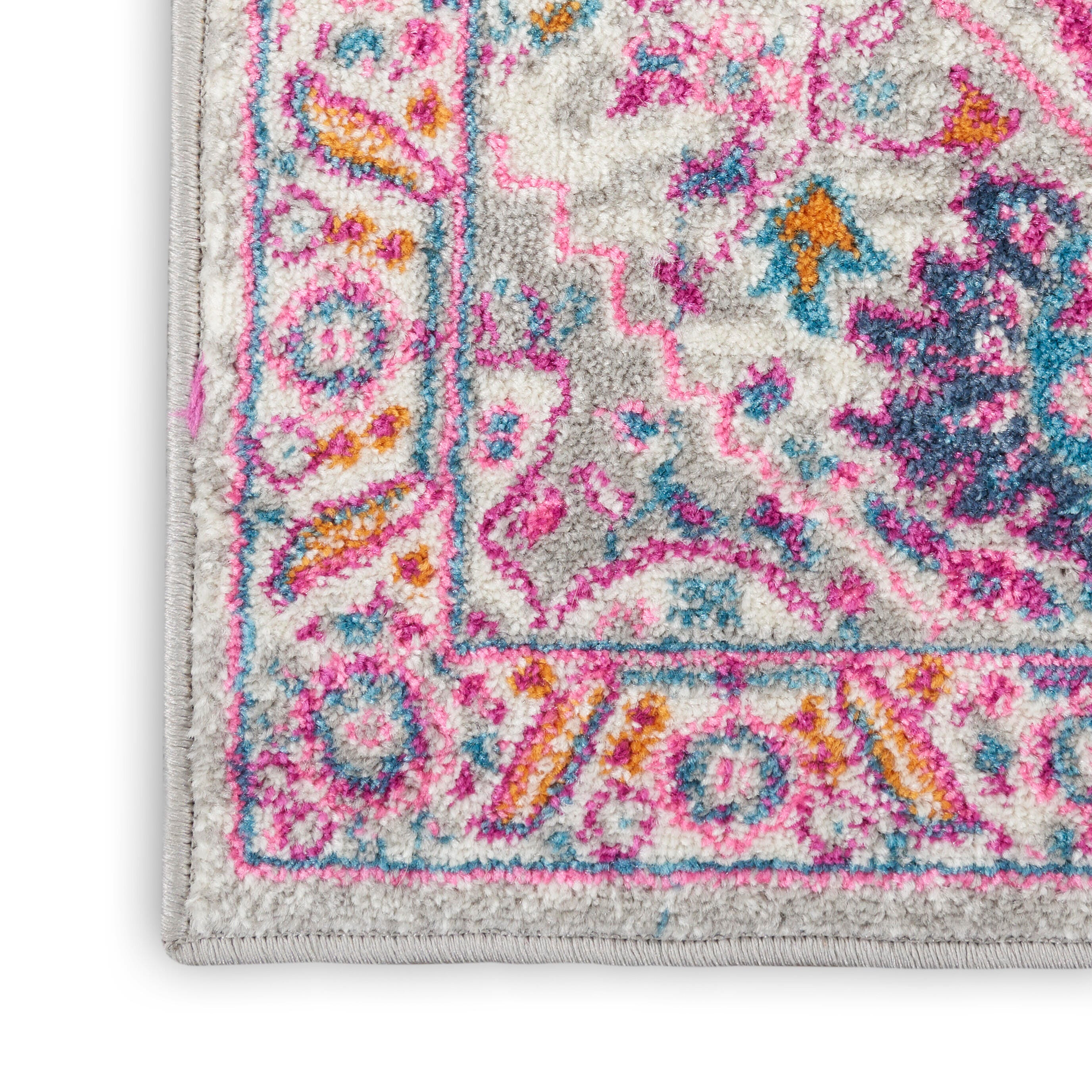 Nourison Passion 2' X 3' Gray And Pink Persian Area Rug, Light Gray/Pink, large