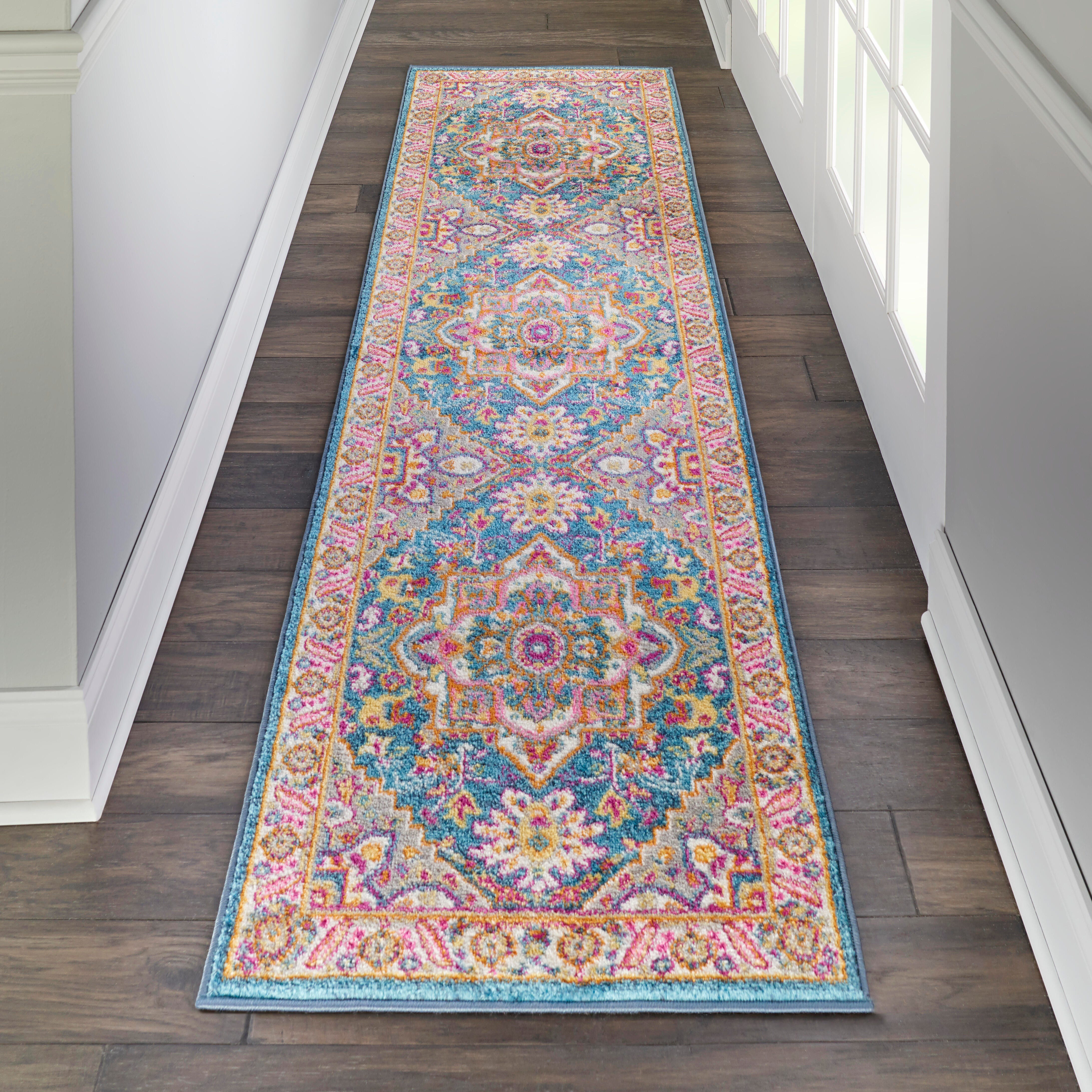 Nourison Nourison Passion 1'10" x 6' Teal Multicolor Bohemian Indoor Rug, Teal/Multi, rollover