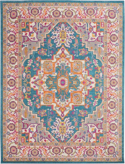 Nourison Nourison Passion 6'7" x 9'6" Teal Multicolor Bohemian Indoor Rug